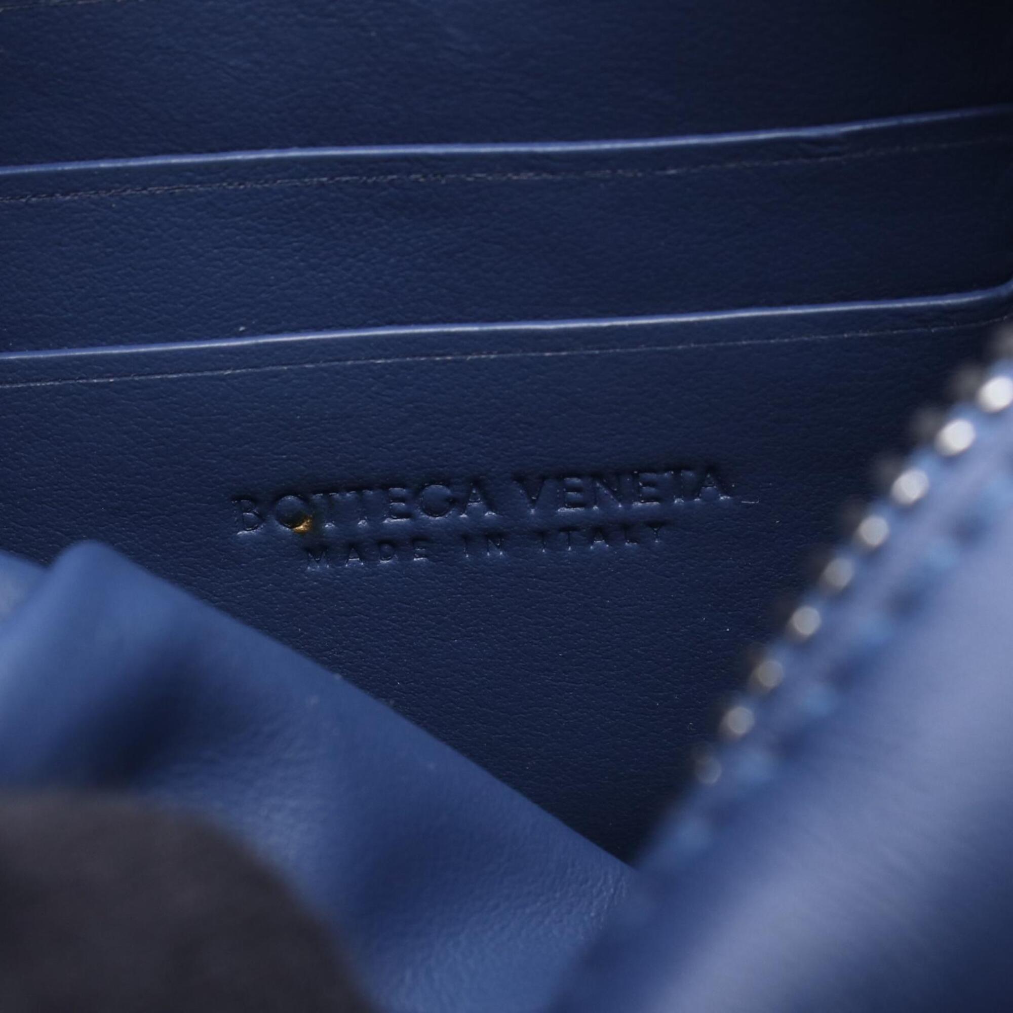 Bottega Veneta Navy Intrecciato Pochette Shoulder Bag (Pre-Owned)