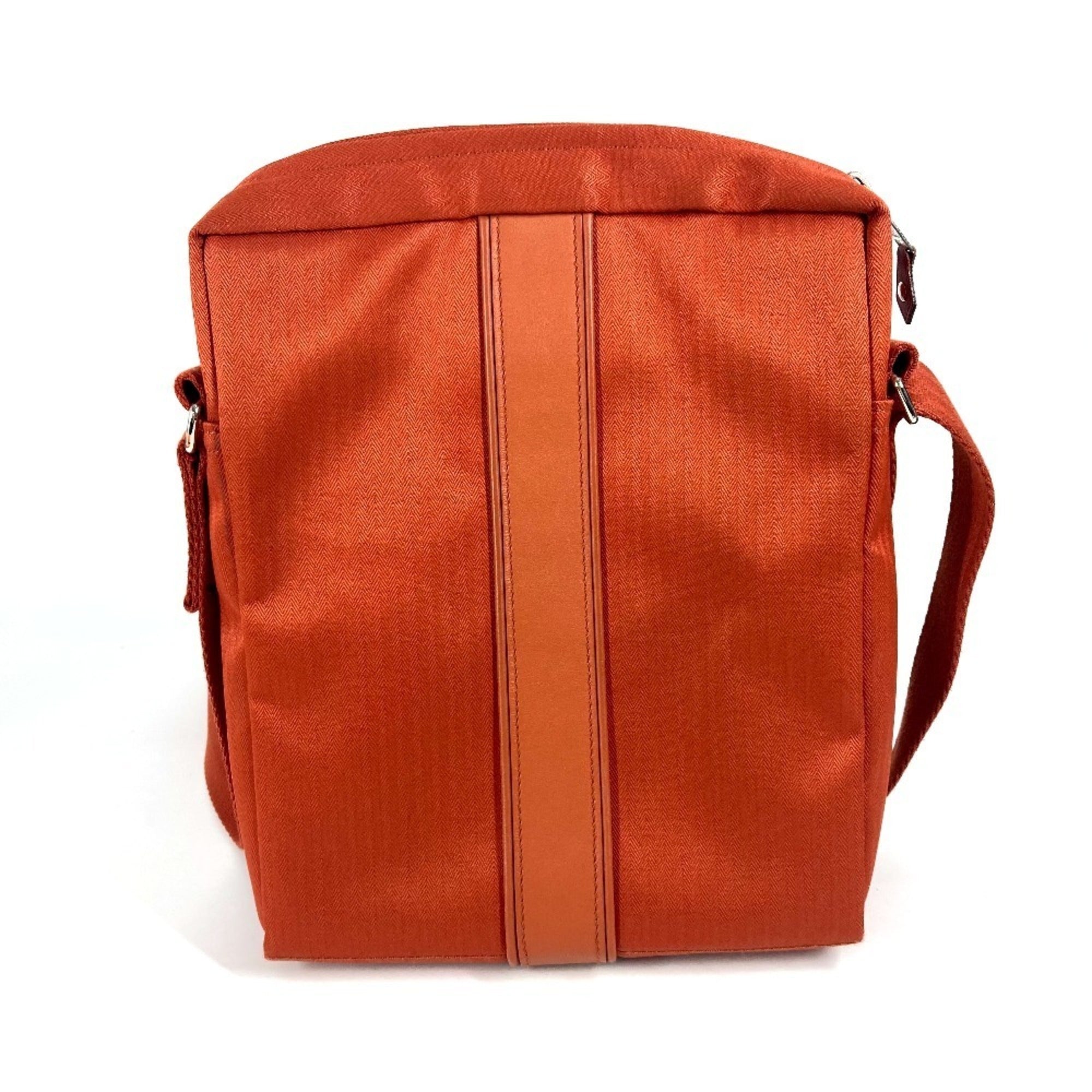 Hermes Acapulco Orange Nylon Canvas Pochette Shoulder Bag (Pre-Owned)