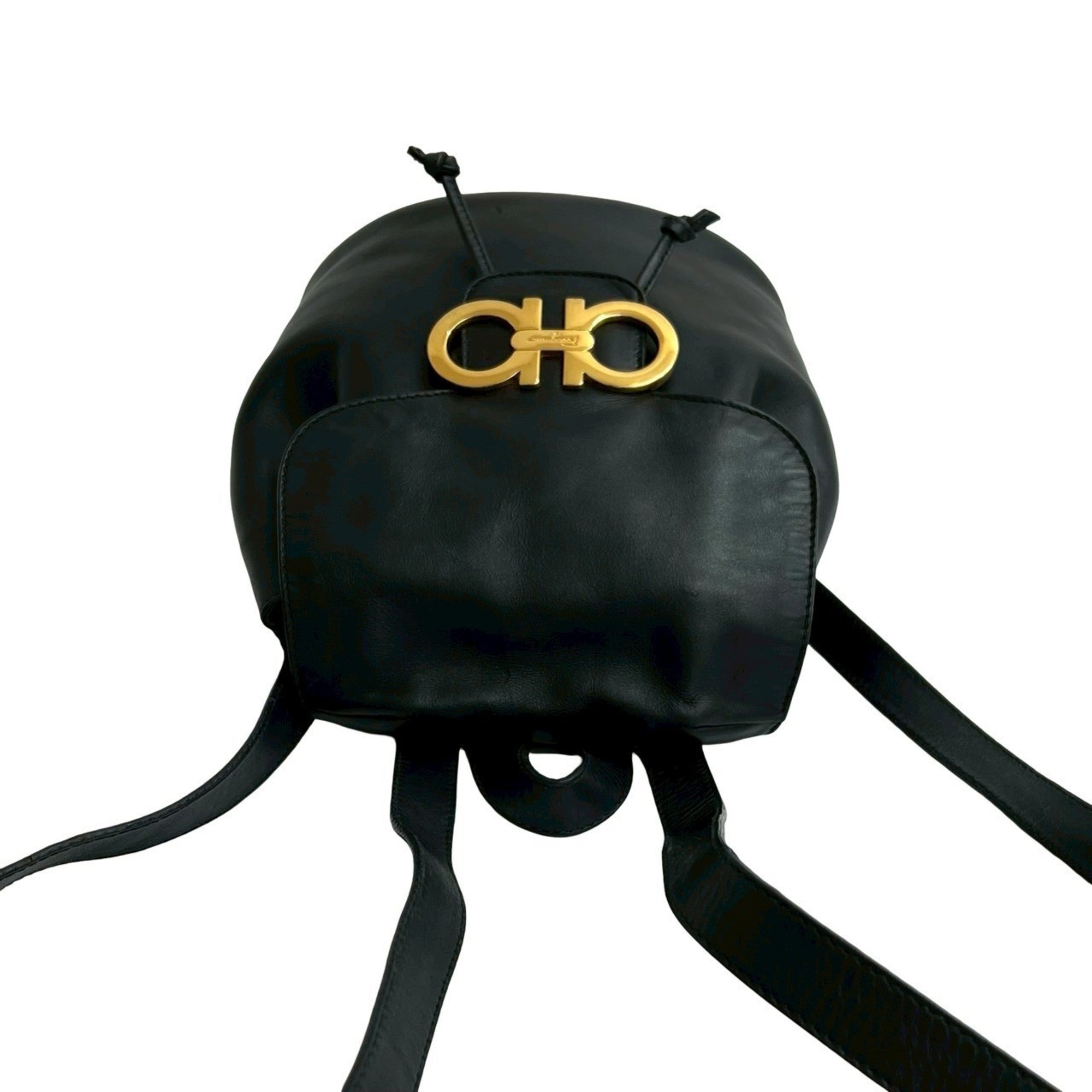 Salvatore Ferragamo Black Leather Backpack (Pre-Owned)