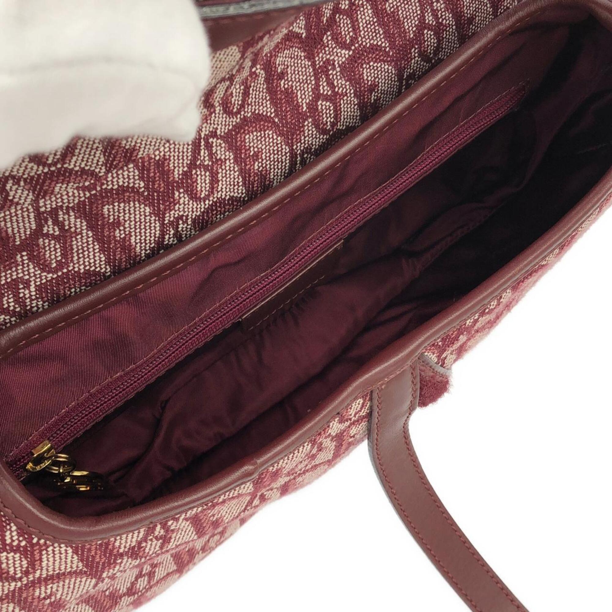 Christian Dior Bordeaux Canvas Shoulder Bag (Pre-Owned)