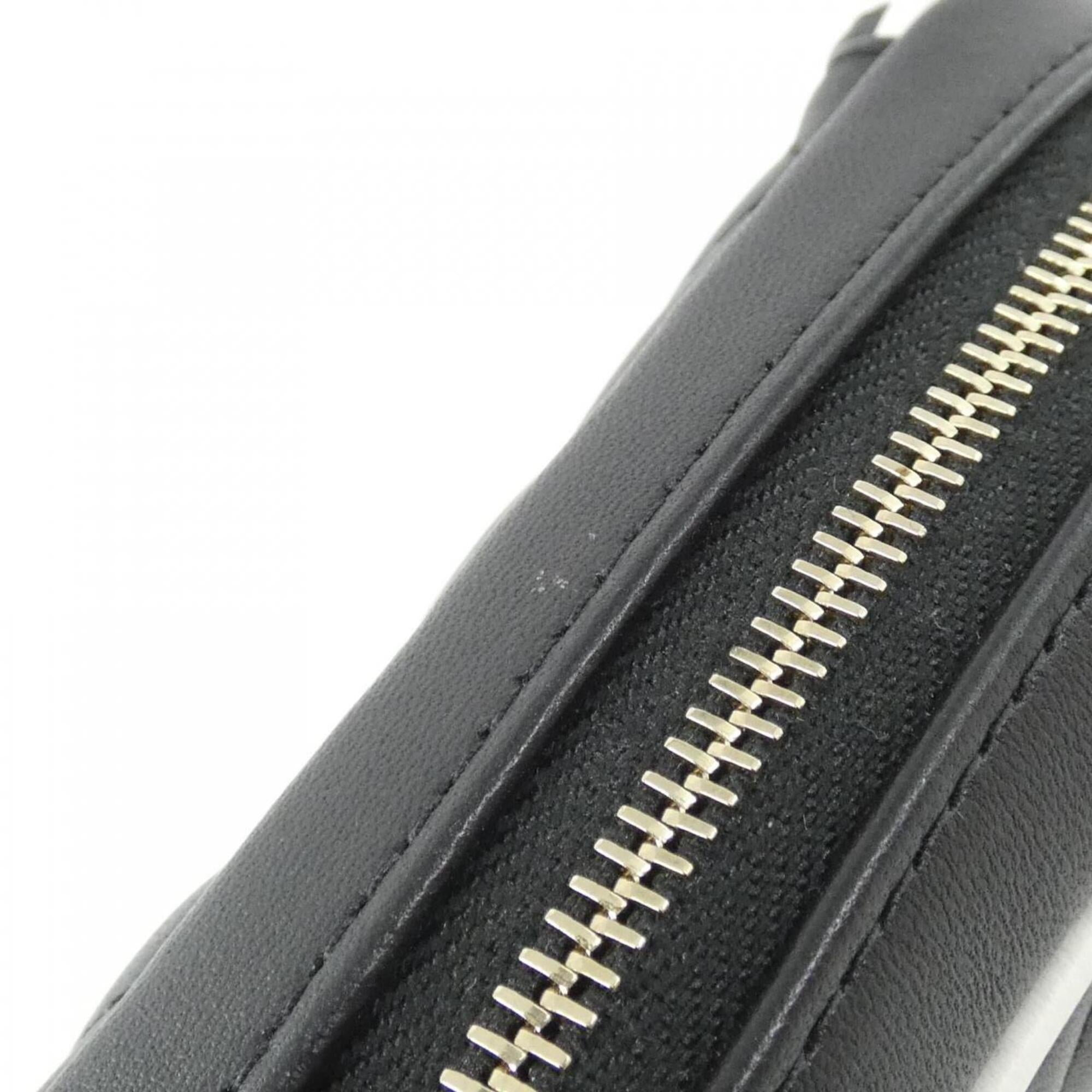 Chanel Black White Leather Handbag Shoulder Bag (Pre-Owned)