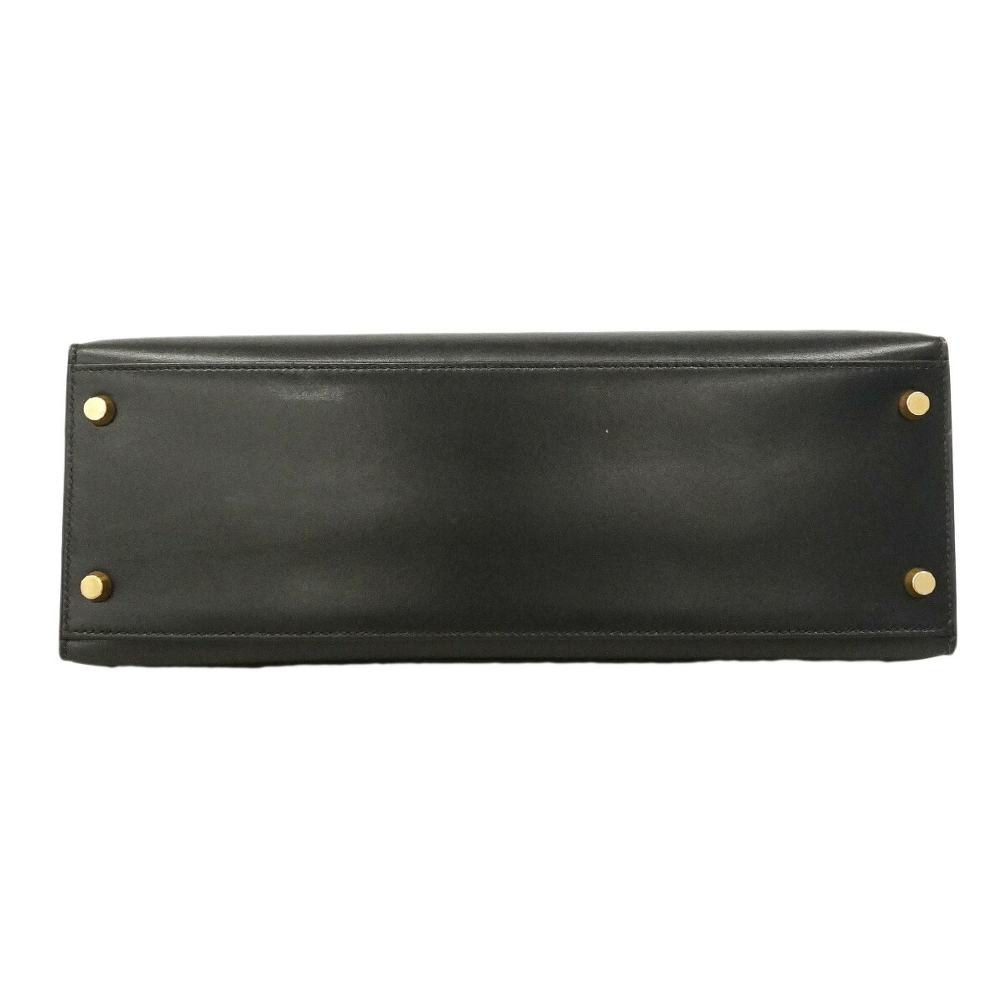 Hermes Black Box Calf Leather Handbag (Pre-Owned)
