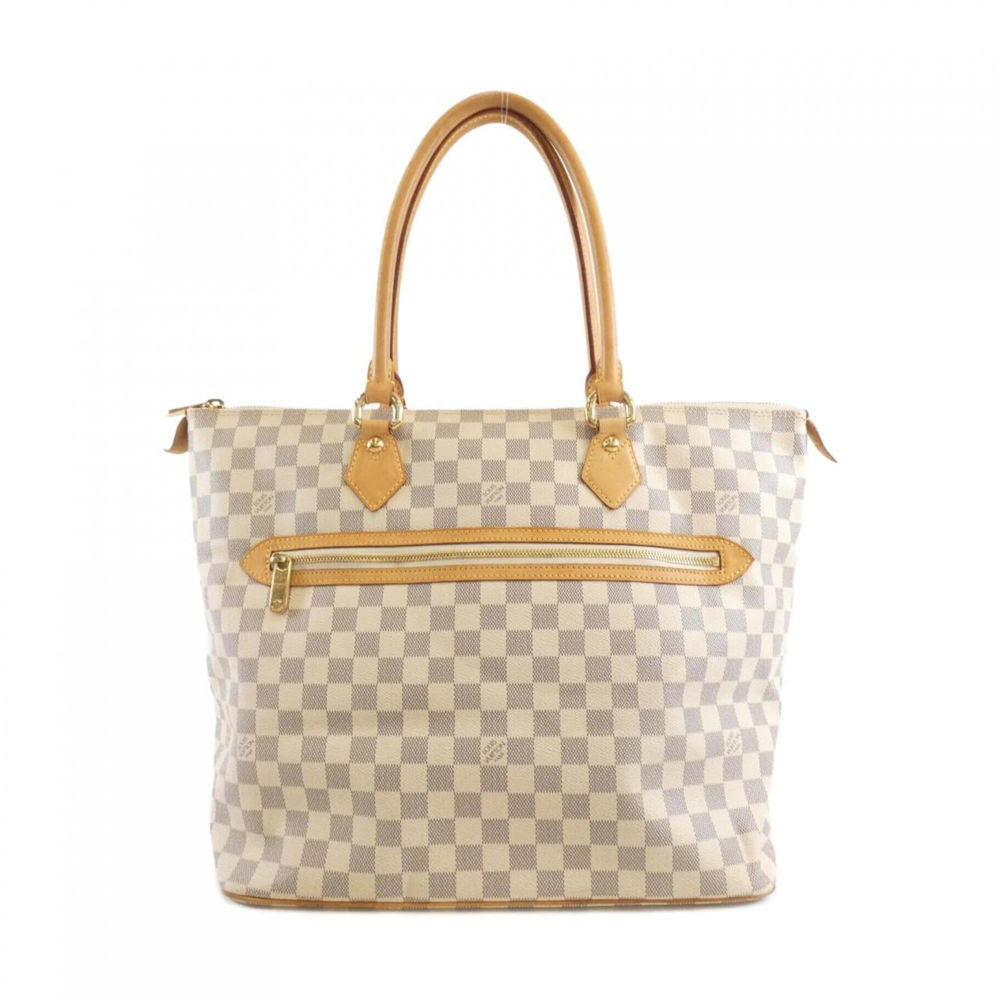 Louis Vuitton Azur White Coated Canvas Handbag (Pre-Owned)