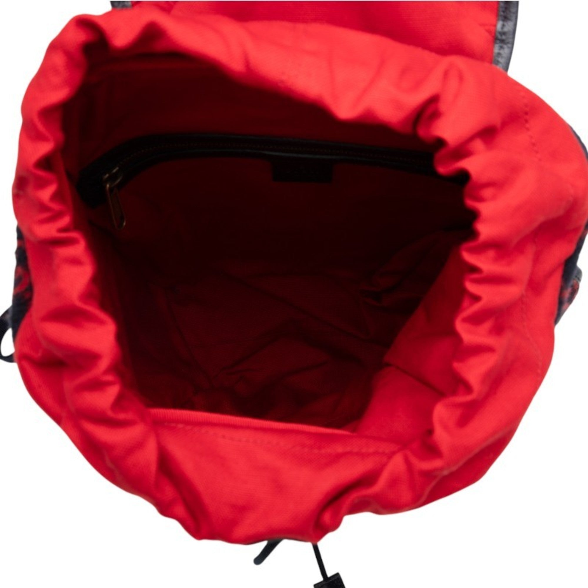 Gucci Navy Red Color Wool Leather Backpack (Pre-Owned)