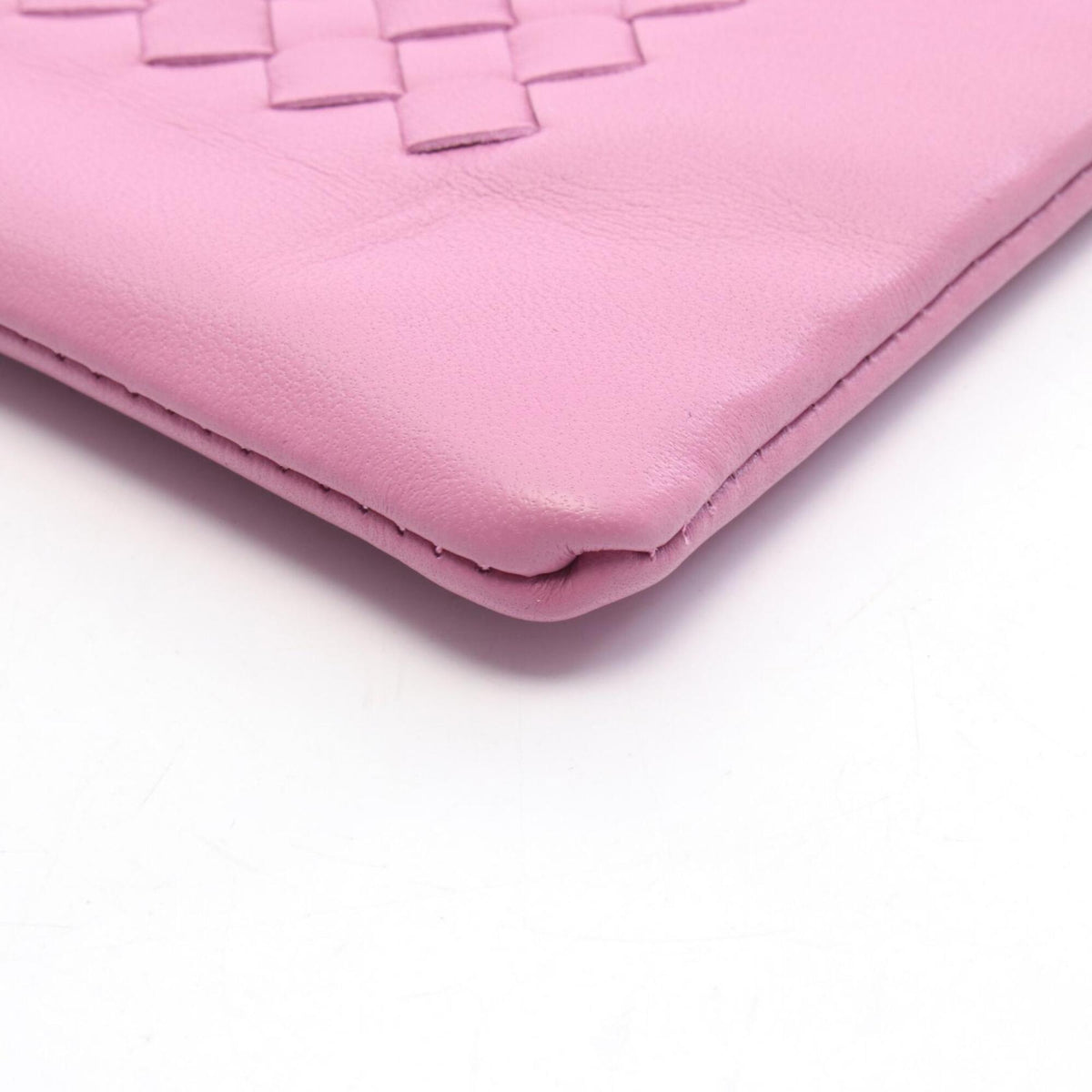 Bottega Veneta Pink Leather Clutch Bag Handbag (Pre-Owned)
