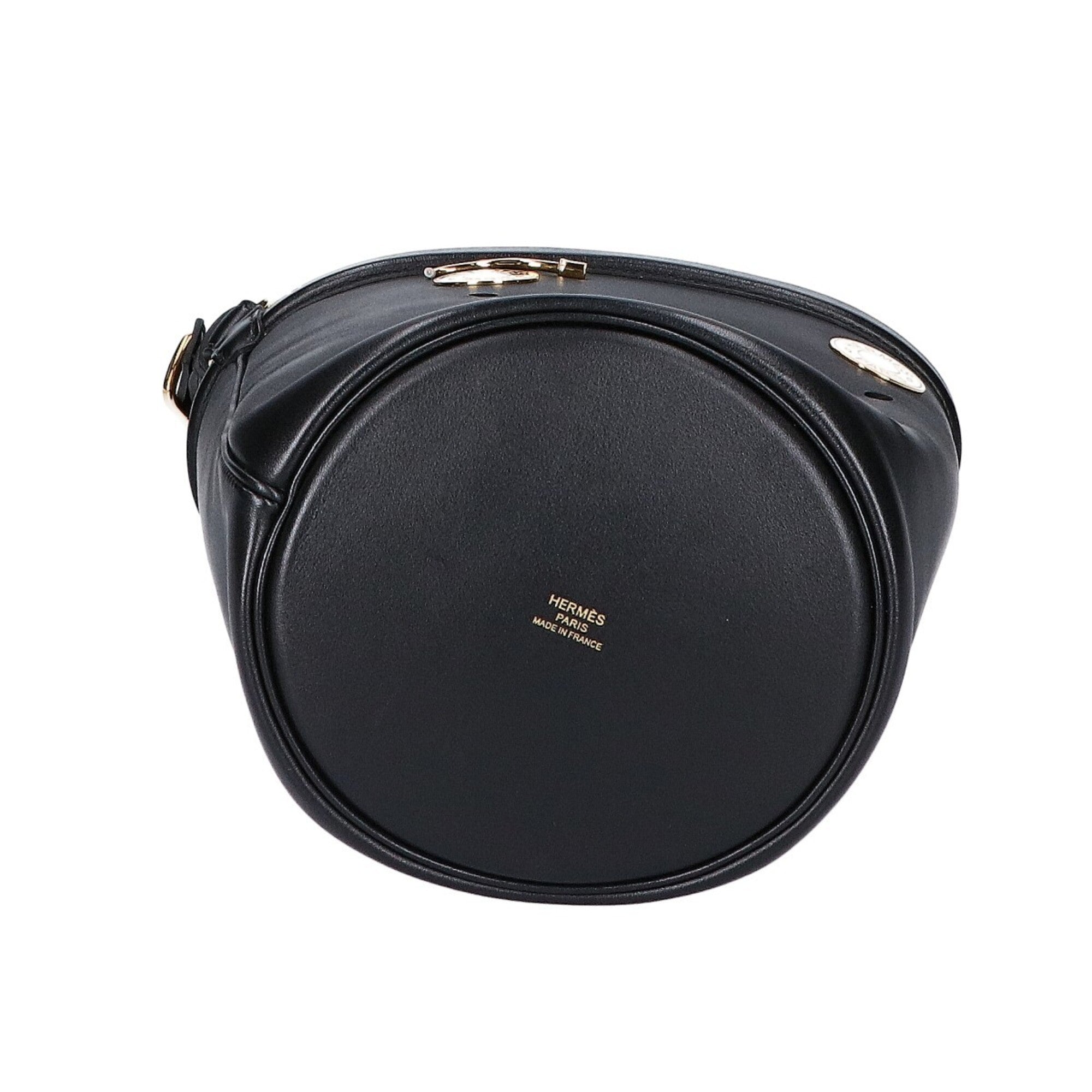 Hermes Black Tadelakt Leather Handbag (Pre-Owned)