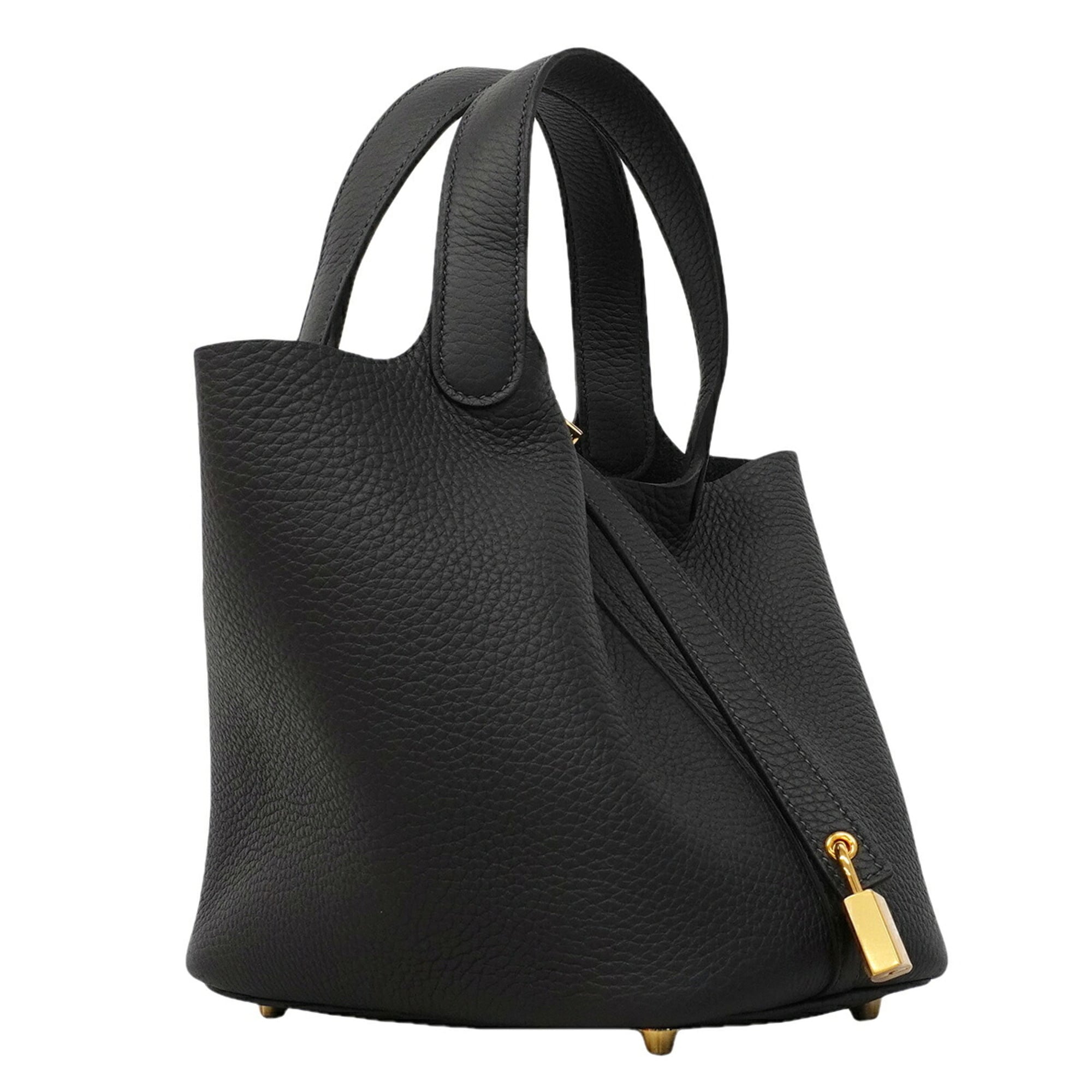 Hermes Black Taurillon Clemence Leather Handbag (Pre-Owned)