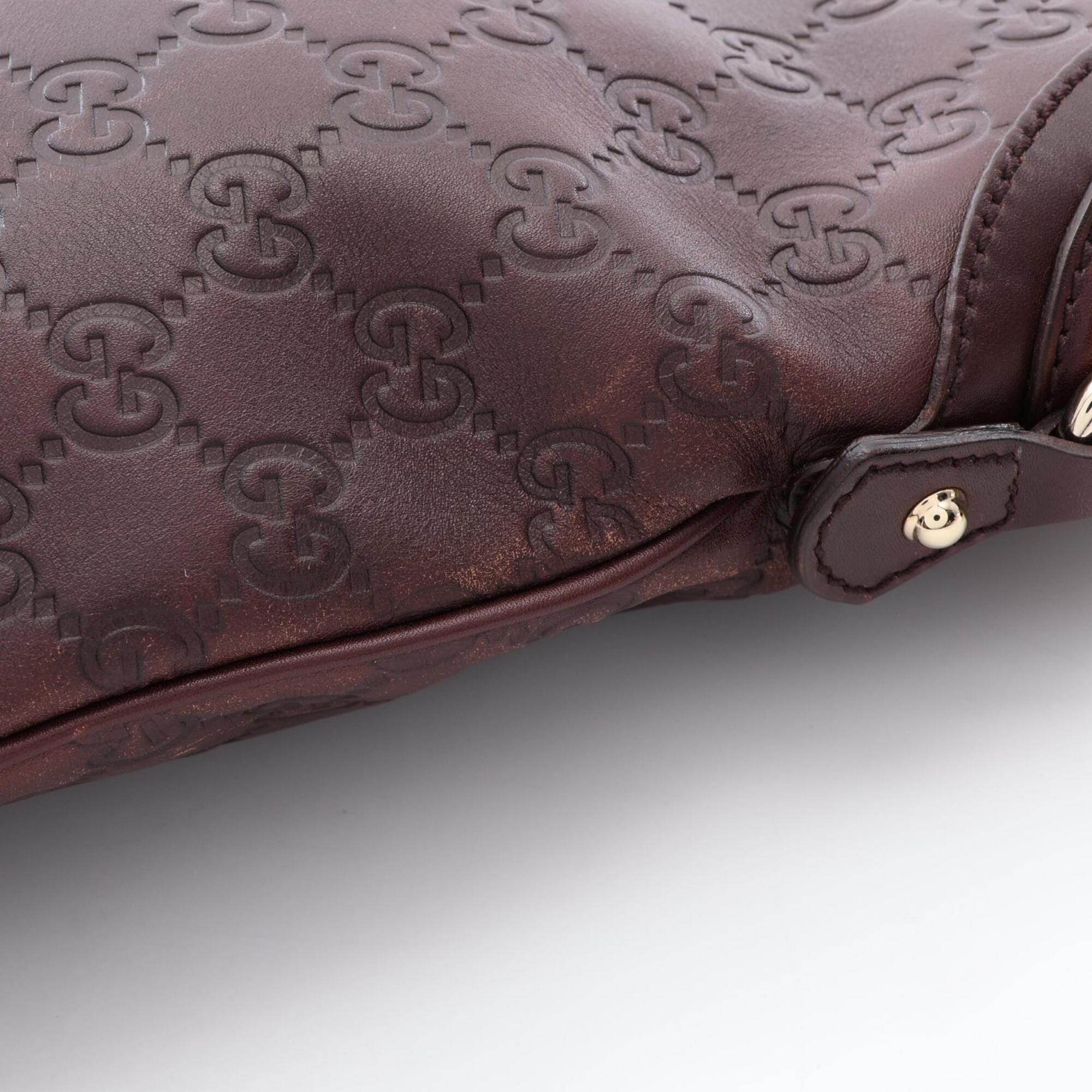 Gucci Brown Leather Handbag Shoulder Bag (Pre-Owned)