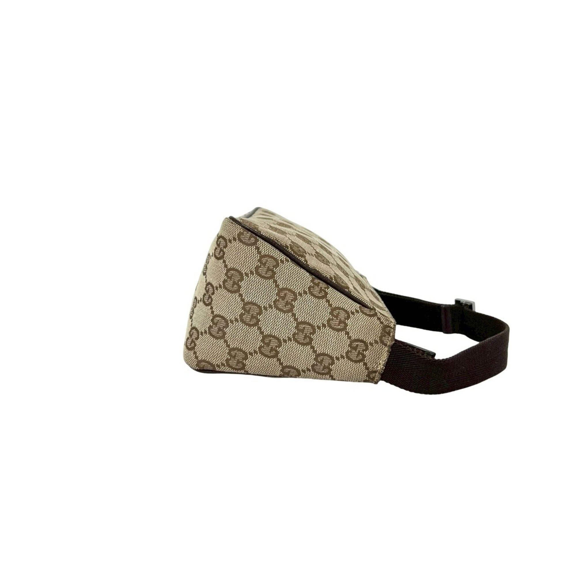 Gucci Brown Canvas Leather Handbag Pouch Shoulder Bag (Pre-Owned)
