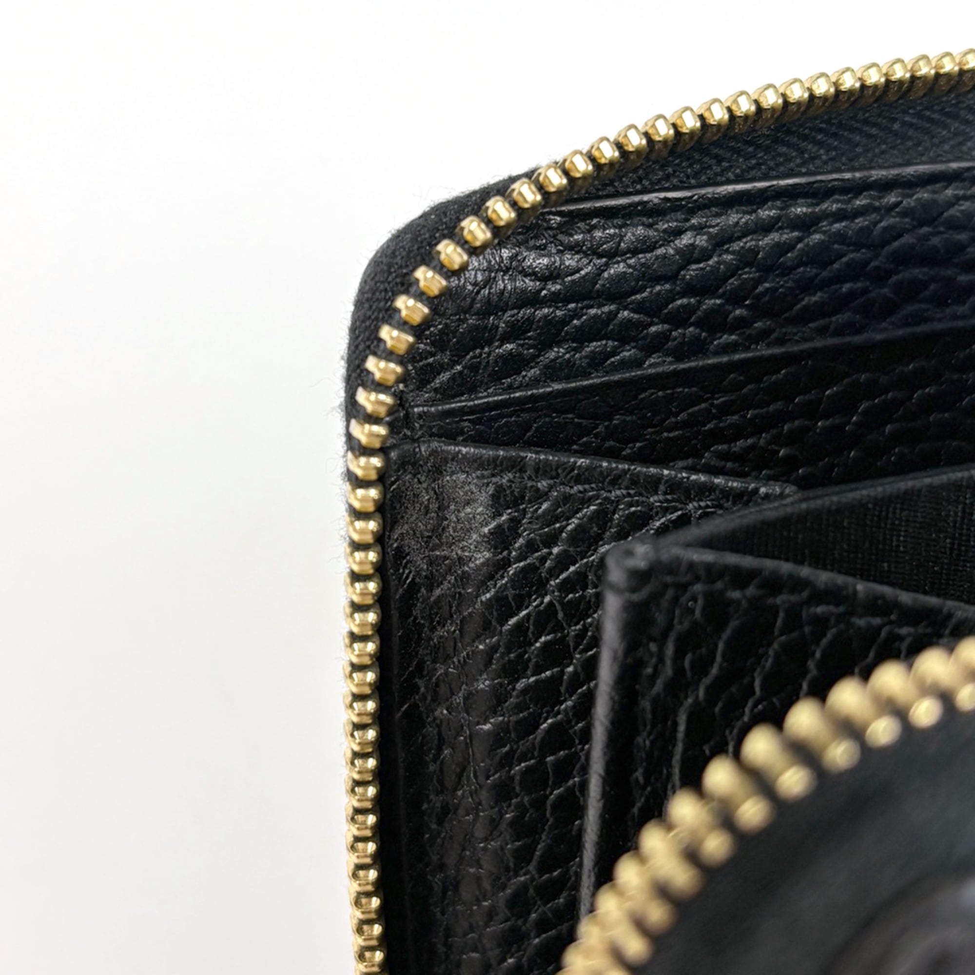 Gucci Beige Black Coated Canvas Leather Long Wallet (Bi-Fold) (Pre-Owned)
