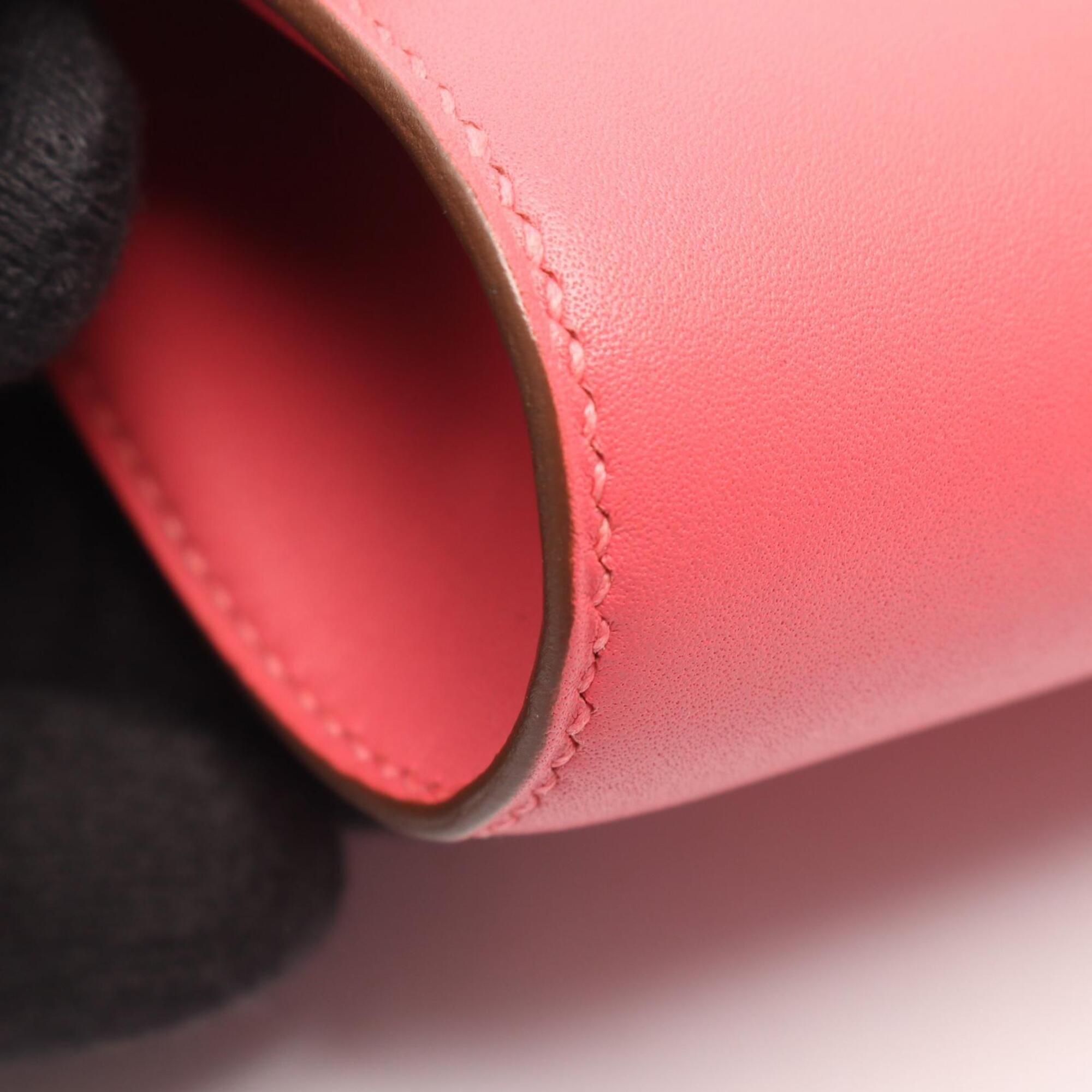 Hermes Pink Tadelakt Leather Clutch Bag Handbag (Pre-Owned)