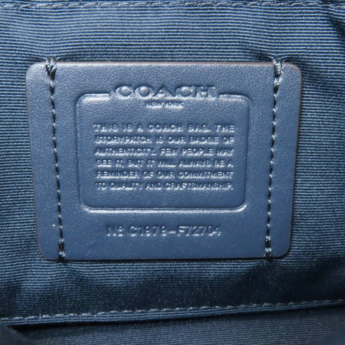 Coach Light Blue Navy White Leather Shoulder Bag (Pre-Owned)
