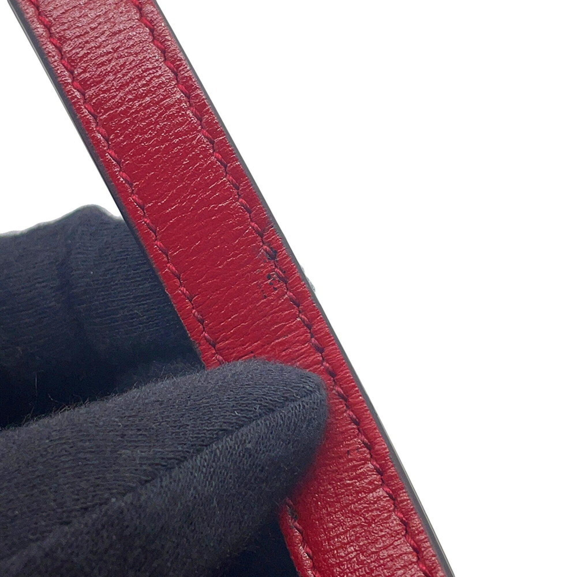 Gucci Horsebit Red Color Leather Handbag Shoulder Bag (Pre-Owned)