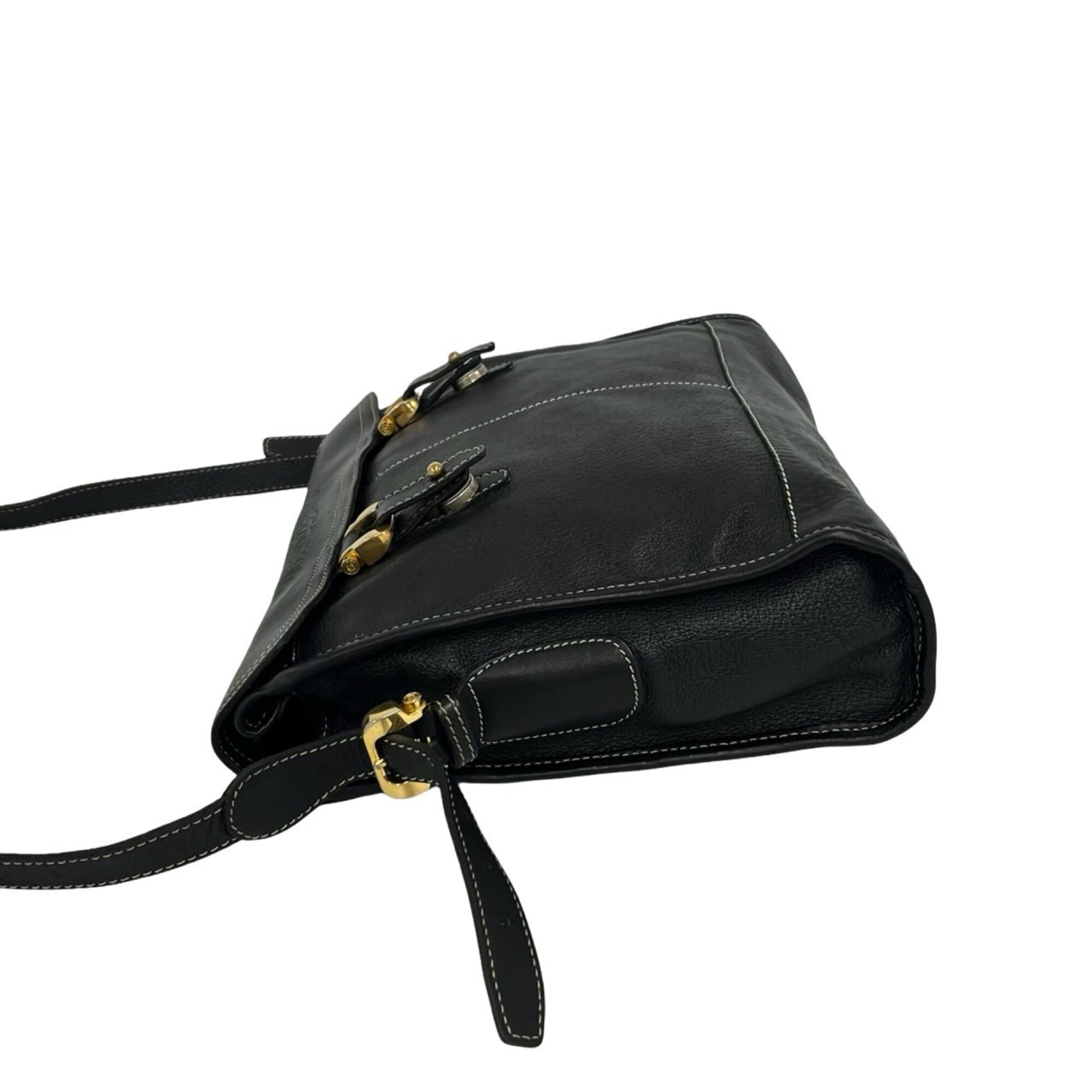 Loewe Black Leather Pochette Shoulder Bag (Pre-Owned)