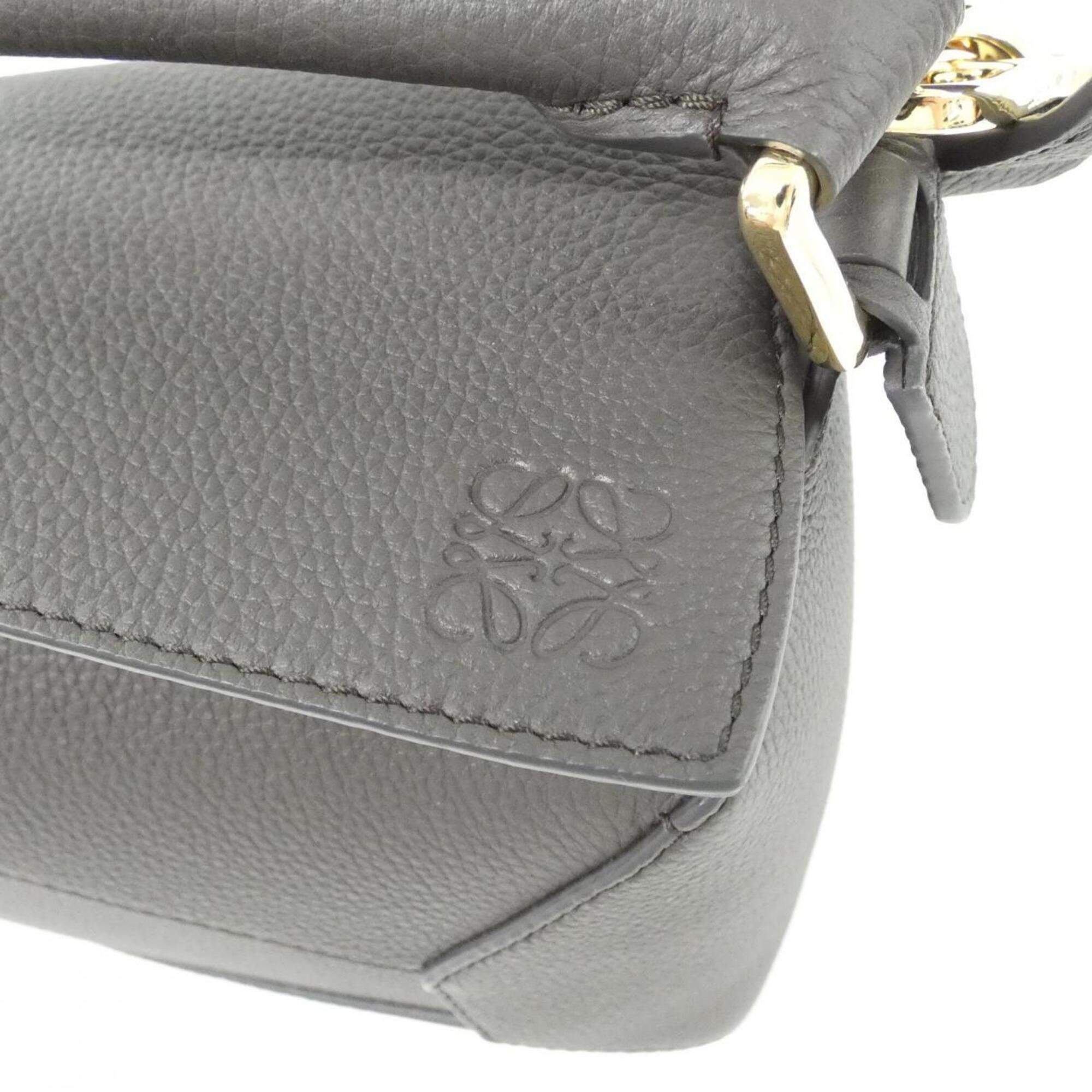 Loewe Dark Gray Leather Handbag (Pre-Owned)