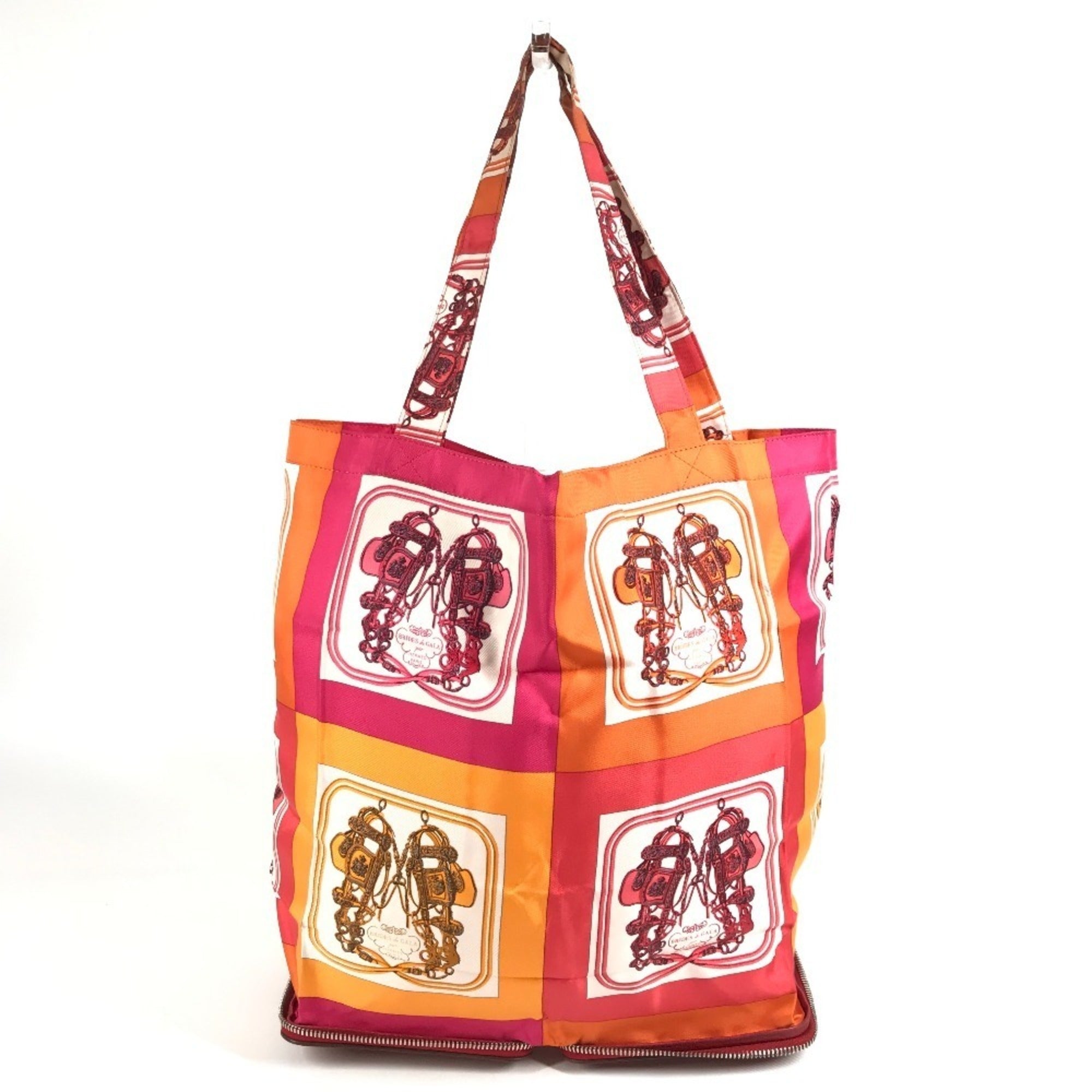 Hermes Red Color Silk Leather Eco-Bag Handbag Shoulder Bag Tote Bag (Pre-Owned)
