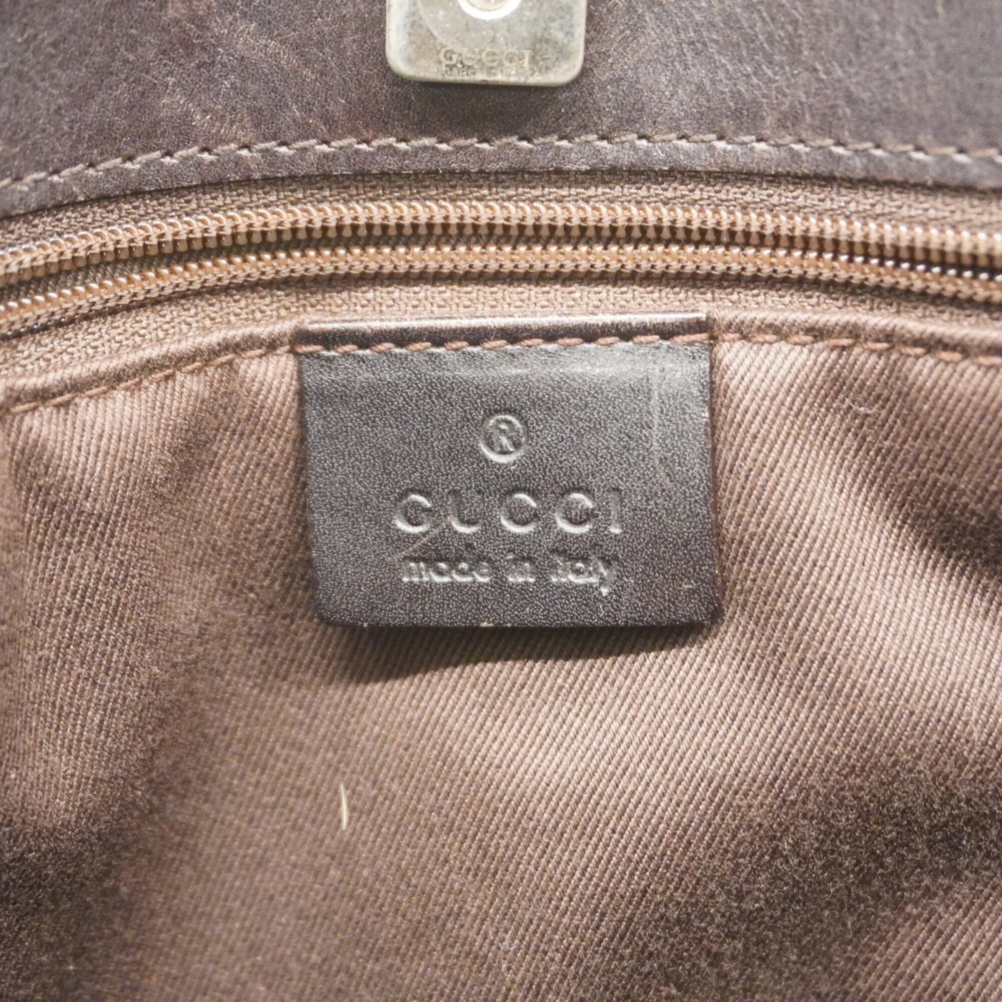 Gucci Dark Brown Denim Tote Bag (Pre-Owned)
