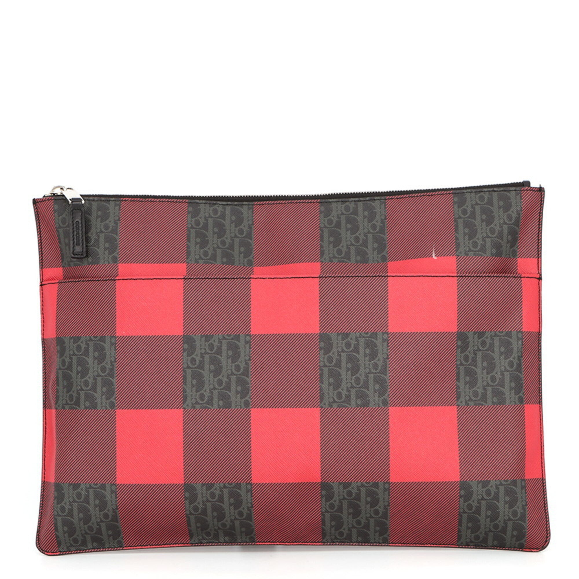 Christian Dior Black Red Color Trotter Clutch Bag Handbag (Pre-Owned)
