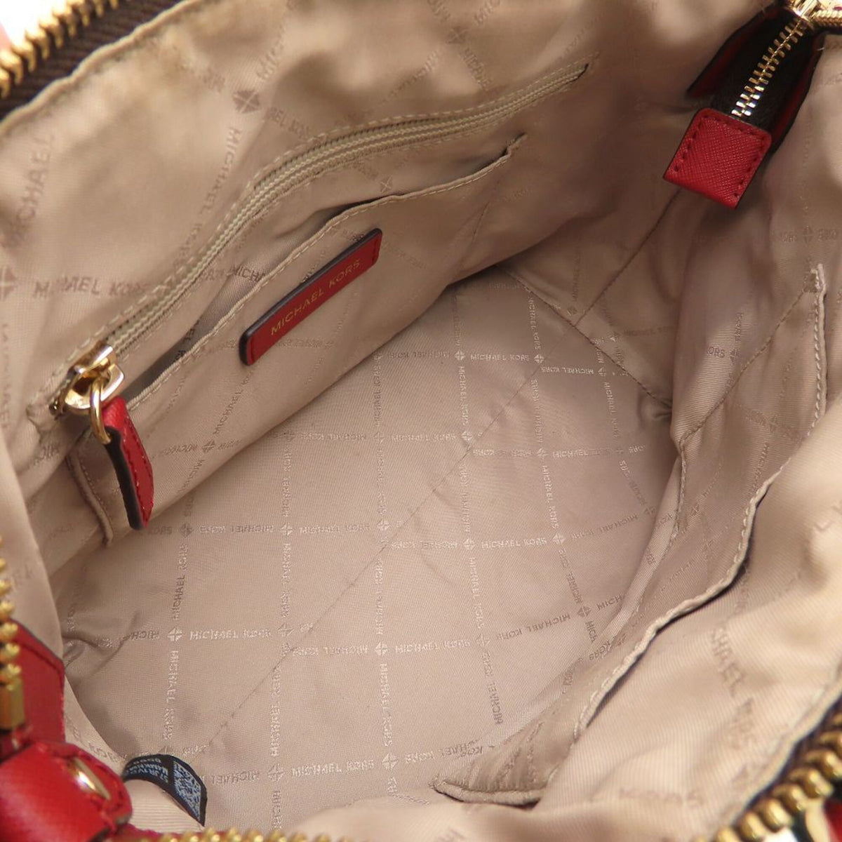 Michael Kors Brown Red Color Leather Handbag (Pre-Owned)
