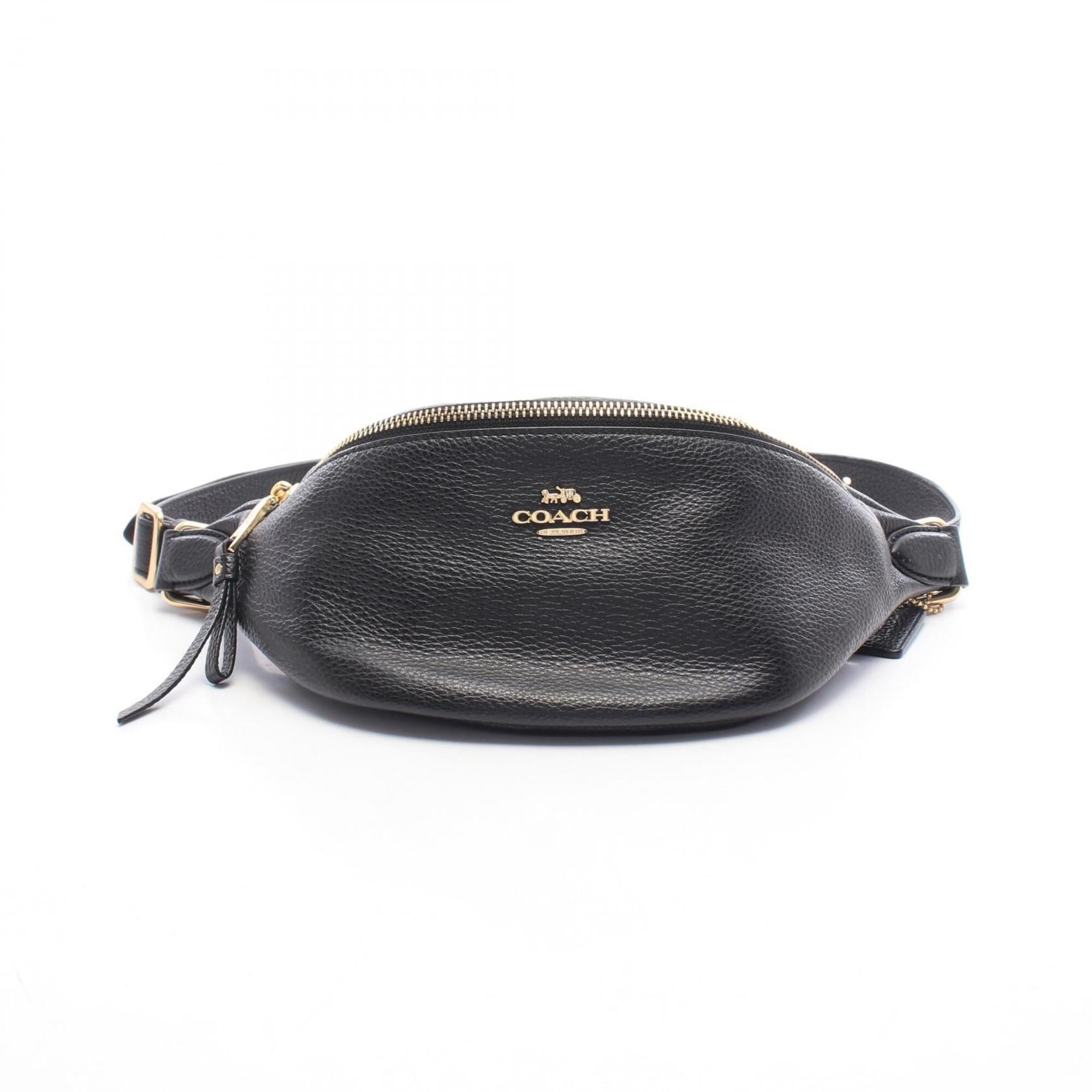 Coach Black Leather Fanny Pack Handbag (Pre-Owned)