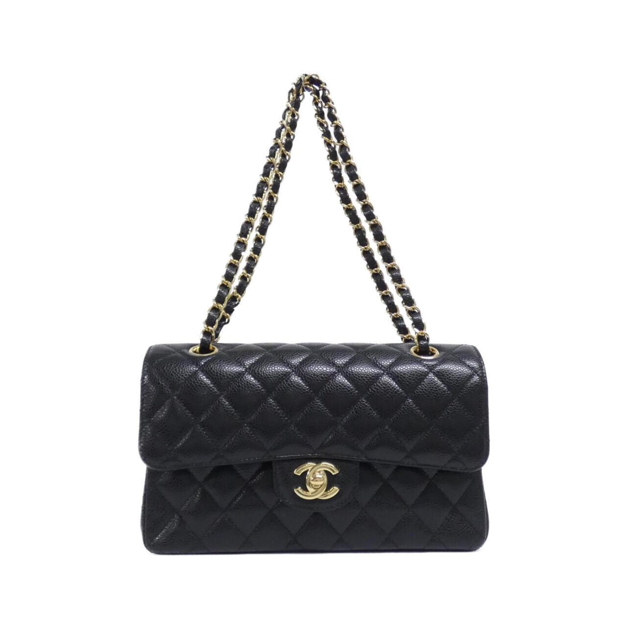 Chanel Black Grained Calfskin Shoulder Bag (Pre-Owned)