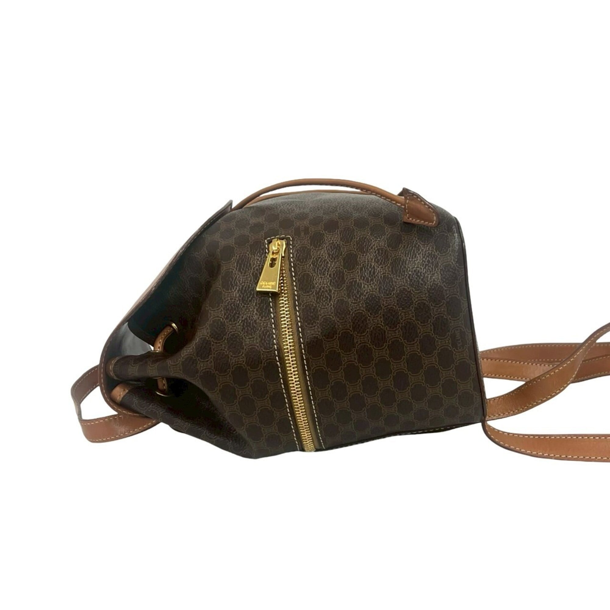 Celine Brown Leather Pvc Backpack (Pre-Owned)