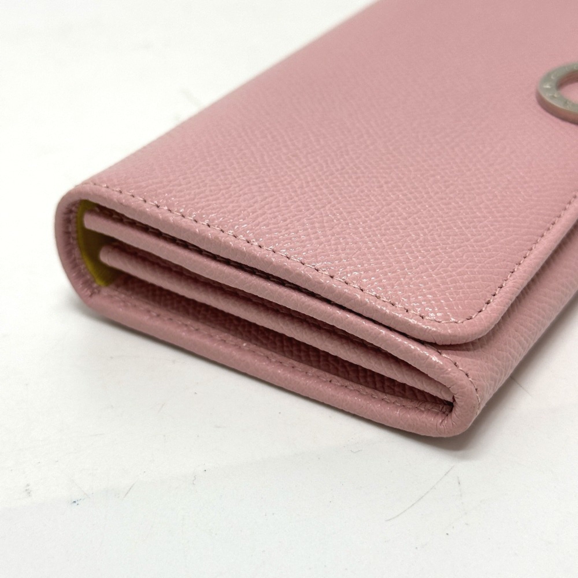 Bvlgari Pink Leather Coin Purse/Coin Case (Pre-Owned)