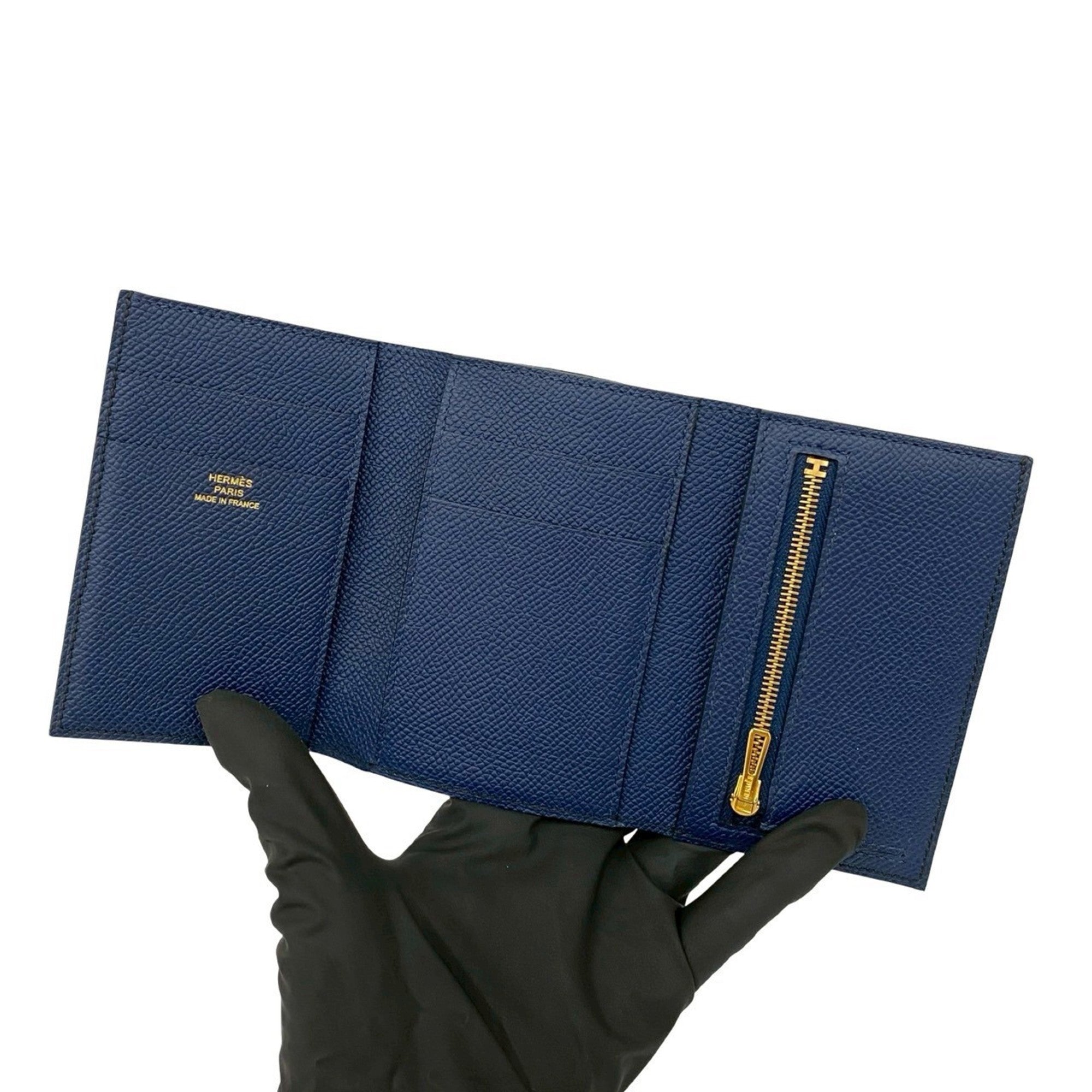 Hermes Black Epsom Leather Wallet (Tri-Fold) (Pre-Owned)