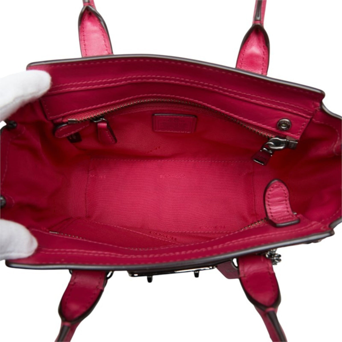Coach Pink Leather Handbag Shoulder Bag (Pre-Owned)