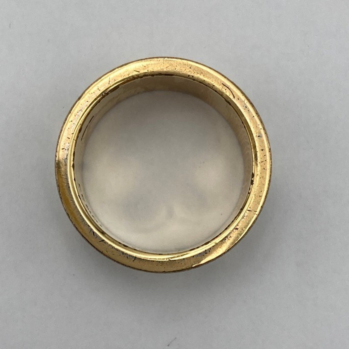 Fendi Gold Black Brass Band Ring (Pre-Owned)