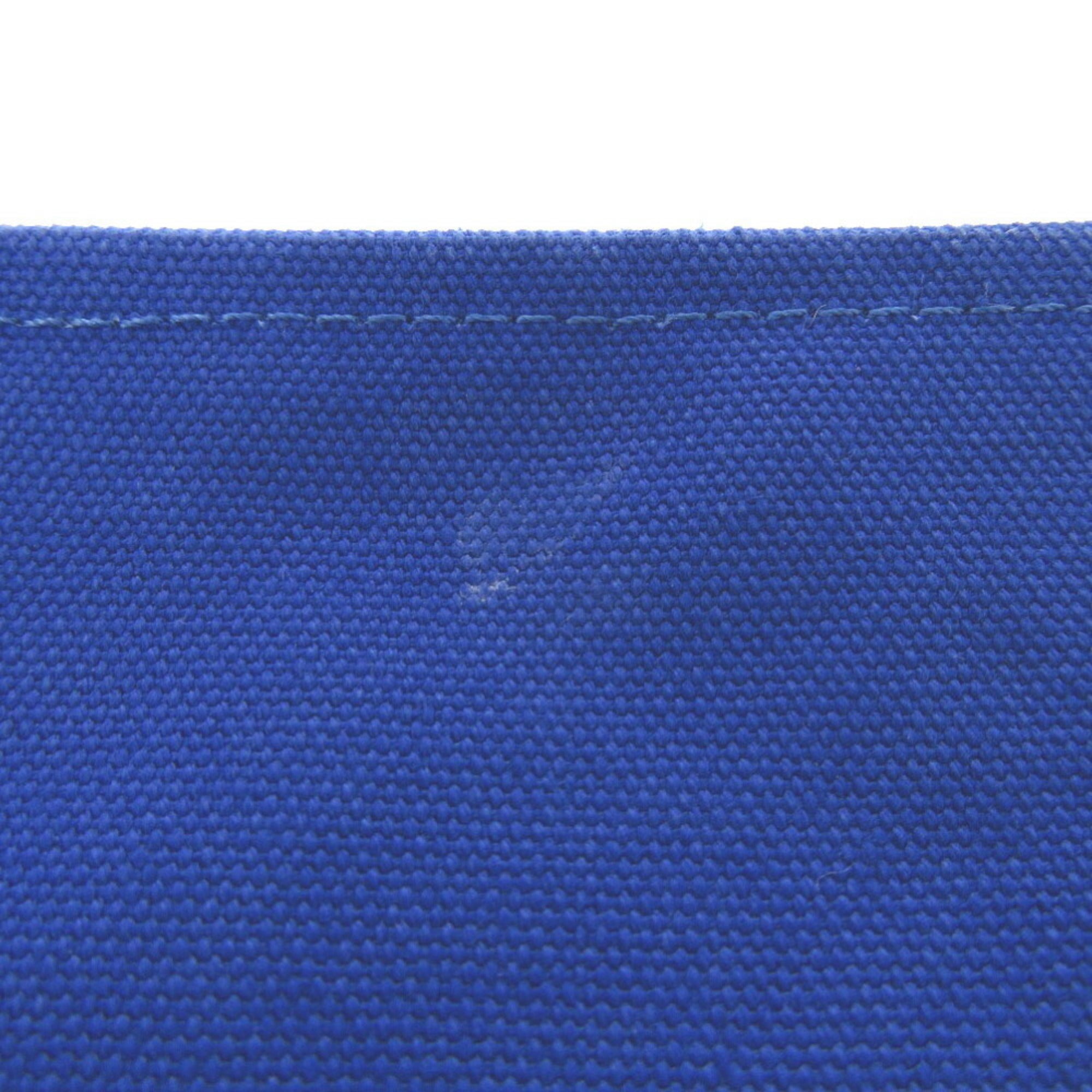 Hermes Blue Cotton Canvas Pouch (Pre-Owned)
