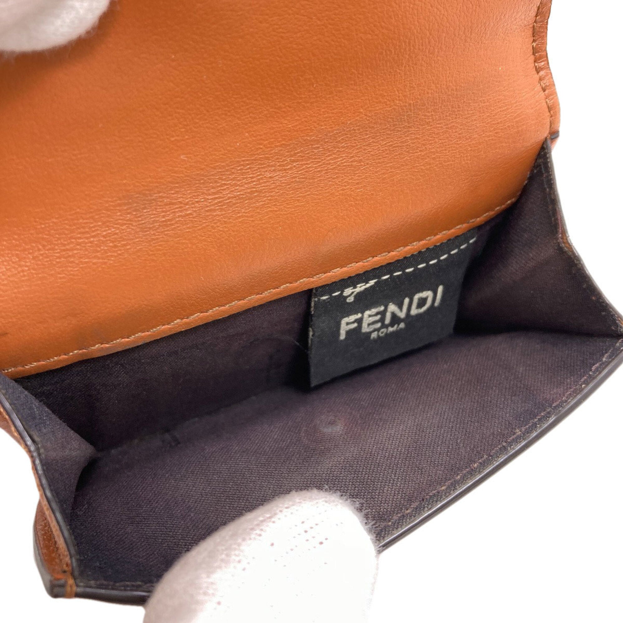 Fendi Brown Leather Wallet (Tri-Fold) (Pre-Owned)