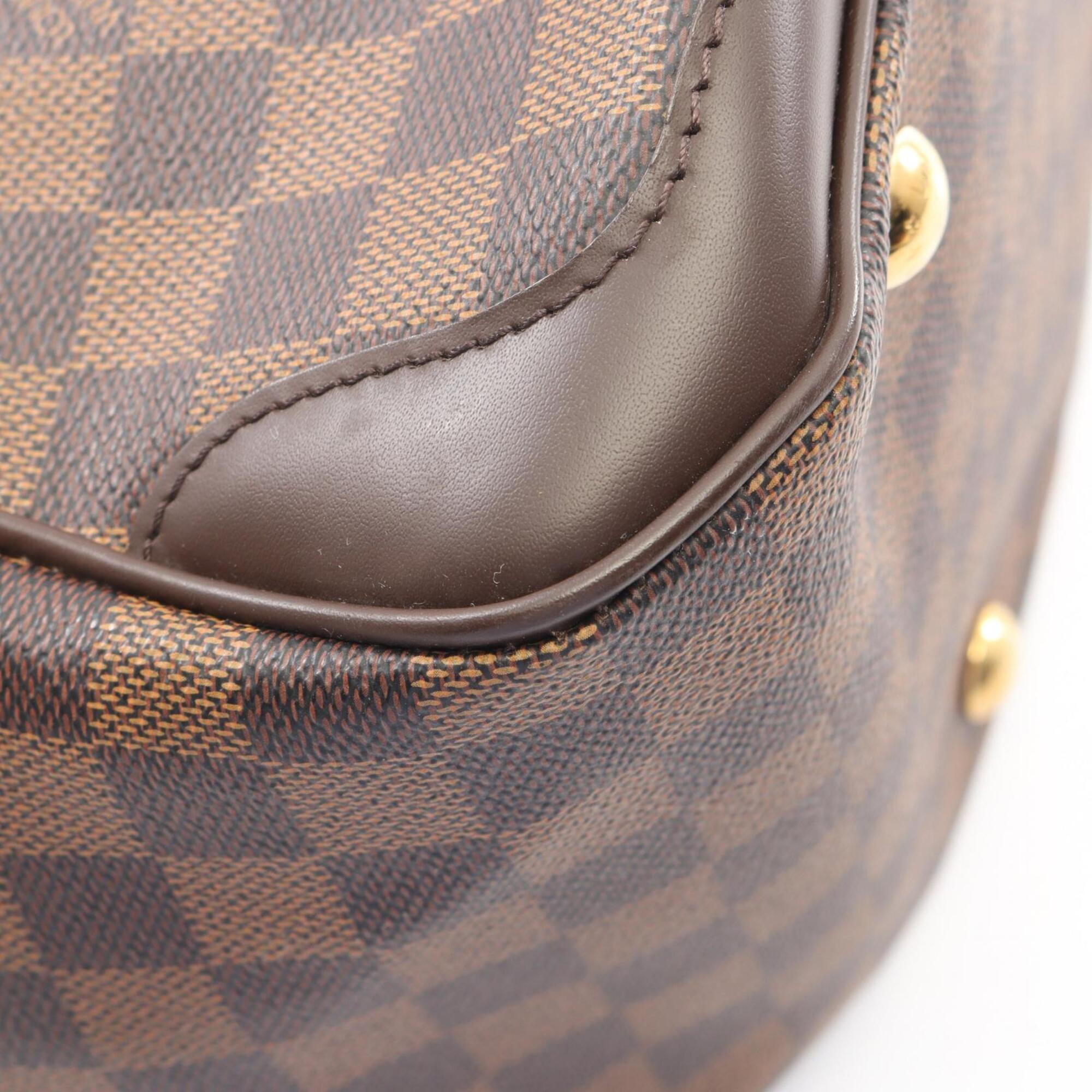 Louis Vuitton Brown Coated Canvas Leather Handbag Shoulder Bag (Pre-Owned)