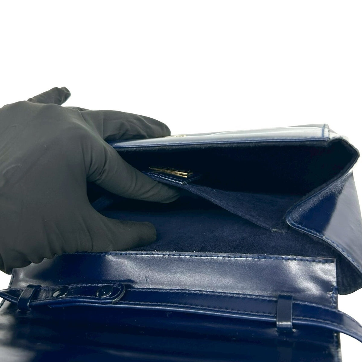 Gucci Navy Leather Pochette Shoulder Bag (Pre-Owned)