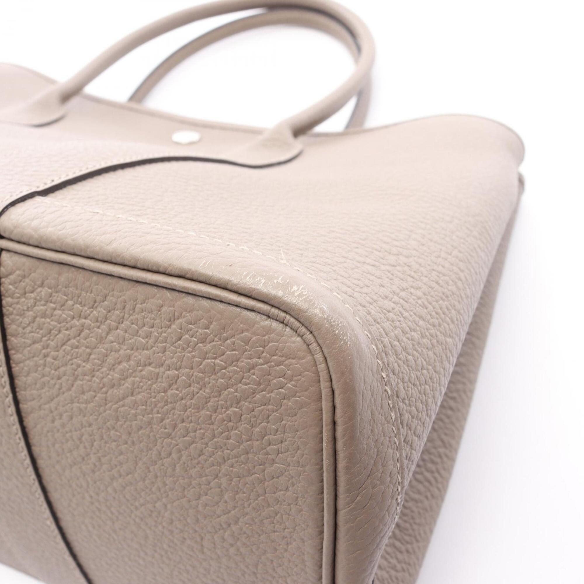 Hermes Garden Beige Leather Handbag Tote Bag (Pre-Owned)