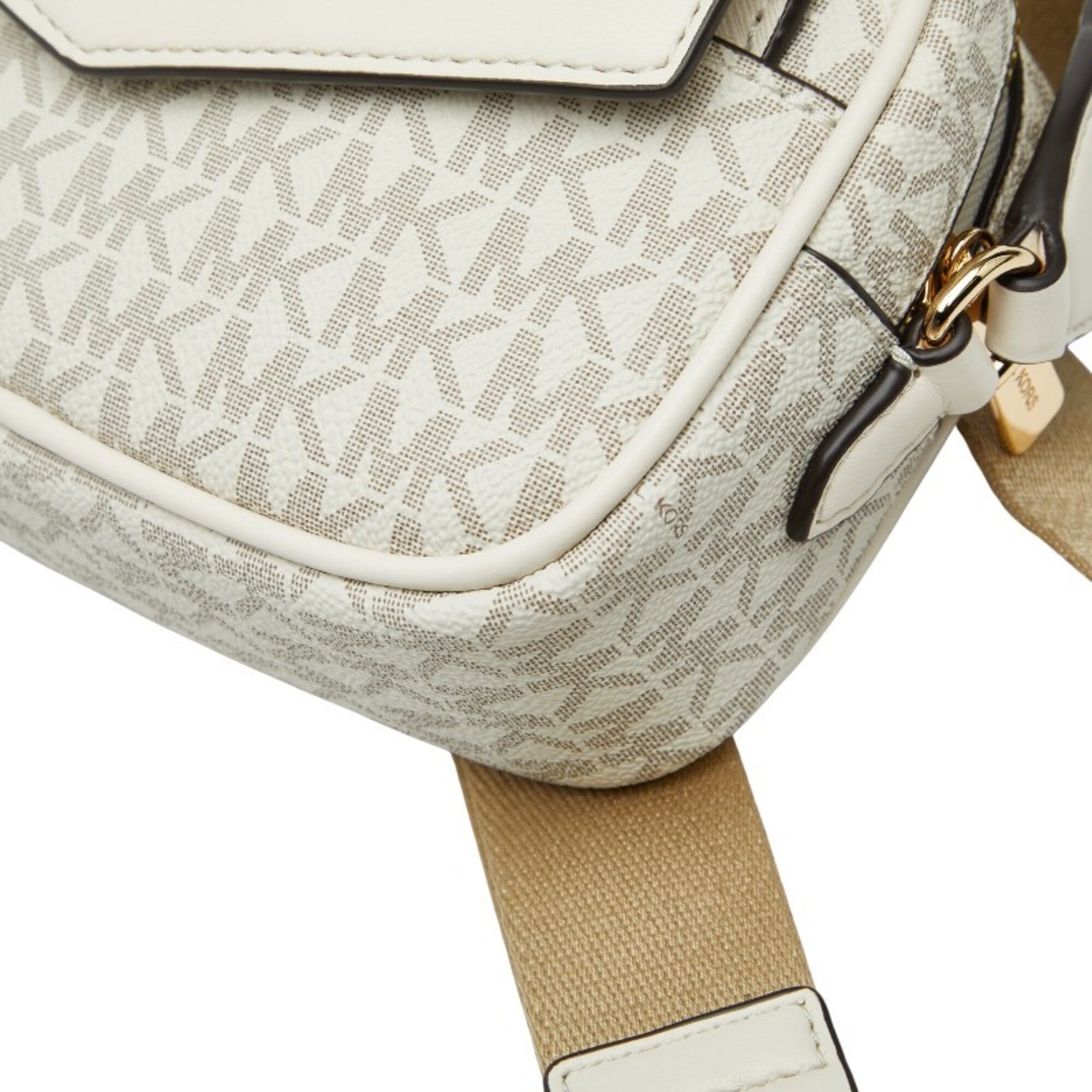 Michael Kors Beige White Leather Pvc Pouch Shoulder Bag (Pre-Owned)