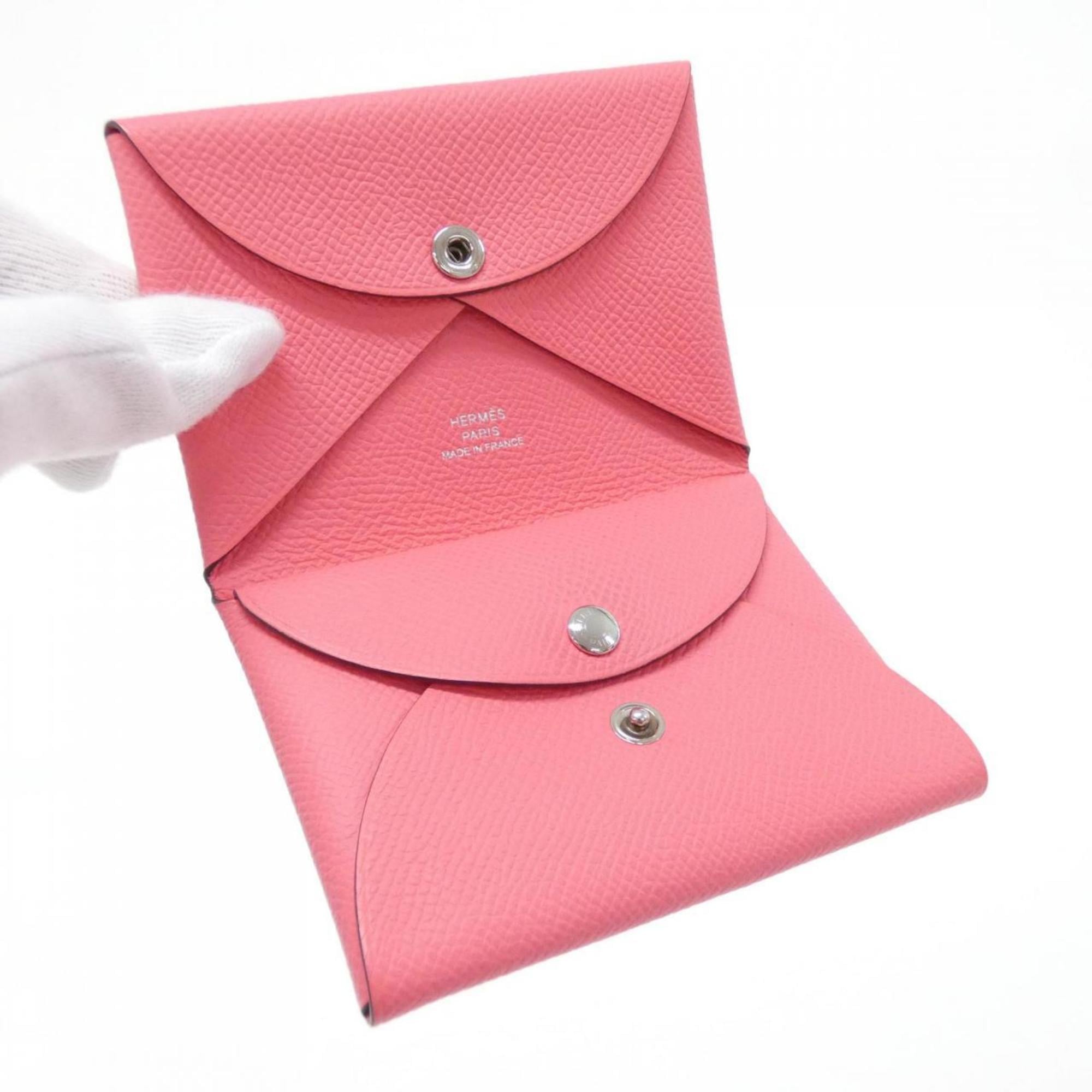 Hermes Rose Azalee Epsom Leather Coin Purse/Coin Case (Pre-Owned)
