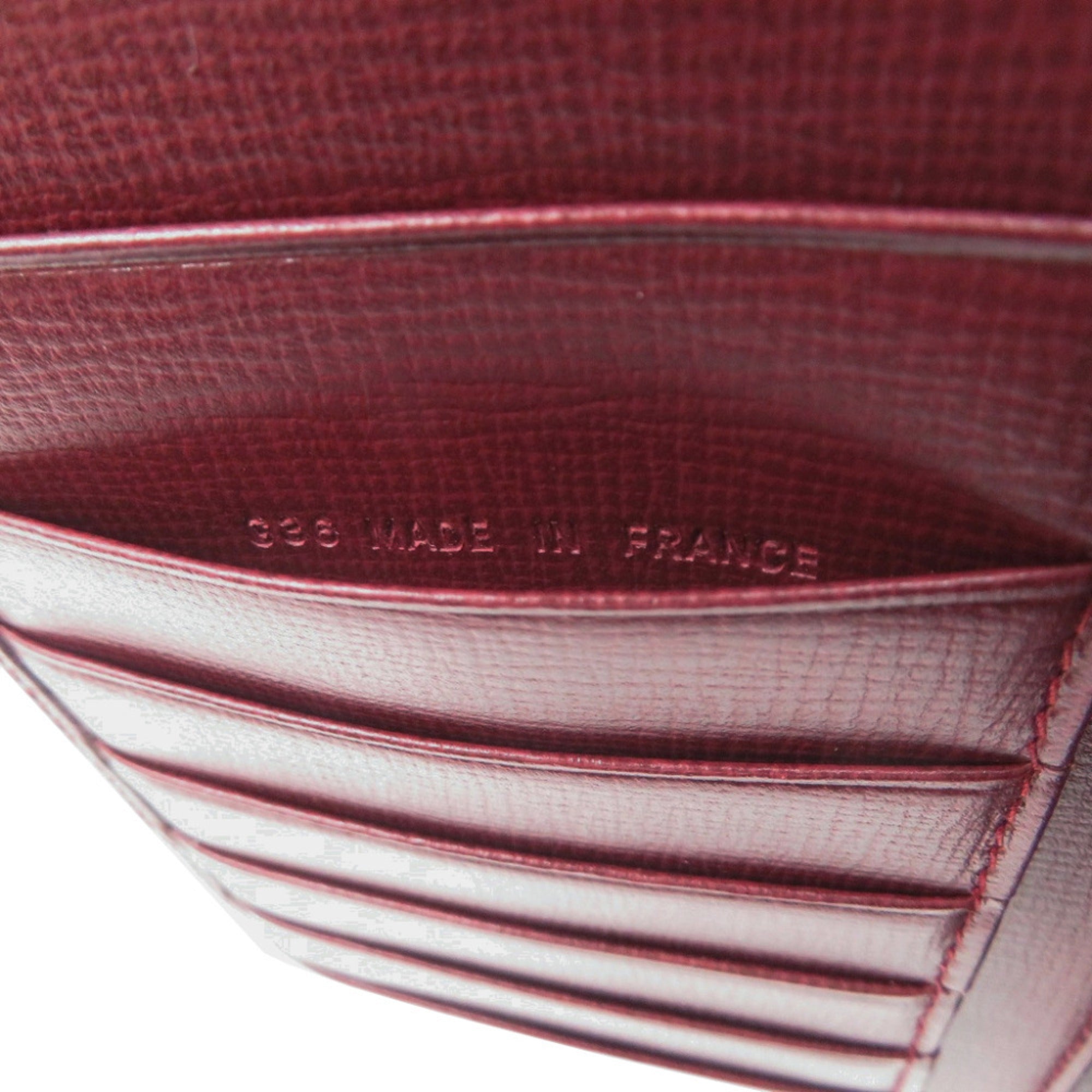 Cartier Bordeaux Leather Long Wallet (Bi-Fold) (Pre-Owned)