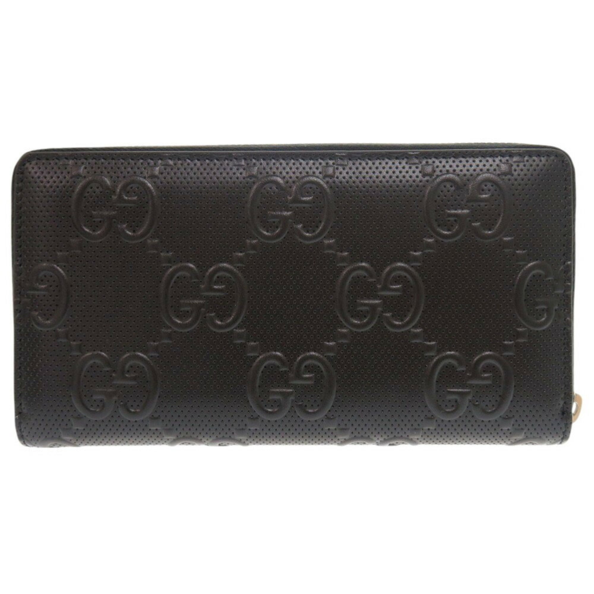 Gucci Black Leather Long Wallet (Bi-Fold) (Pre-Owned)