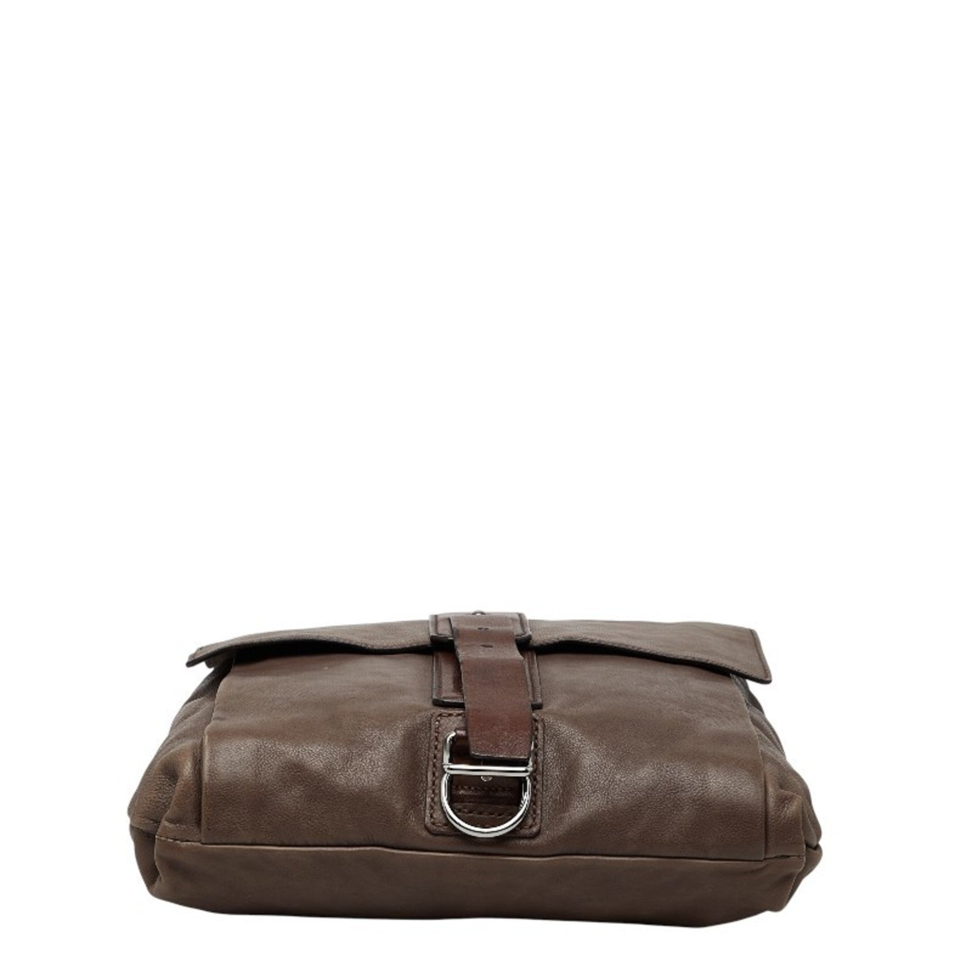 Prada Brown Leather Shoulder Bag (Pre-Owned)
