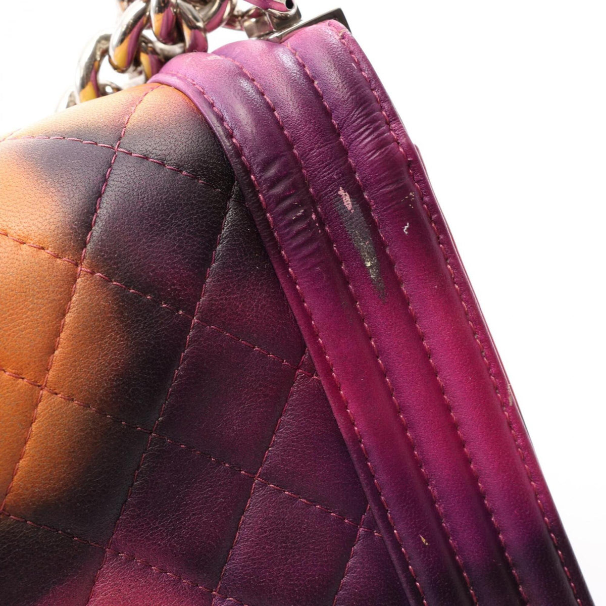 Chanel Multi-Color Pink Leather Handbag Shoulder Bag (Pre-Owned)