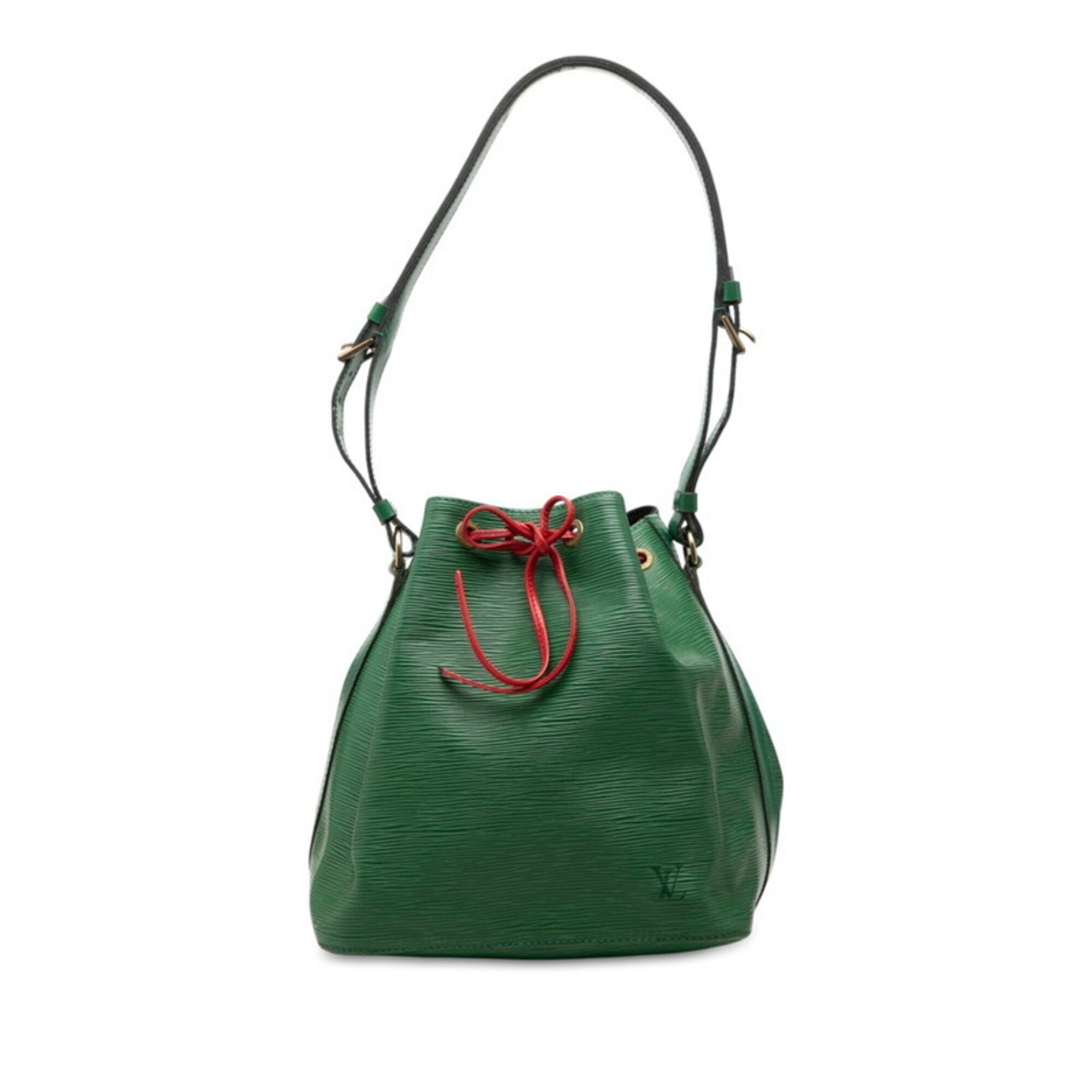 Louis Vuitton Bicolor Green Red Color Leather Shoulder Bag (Pre-Owned)