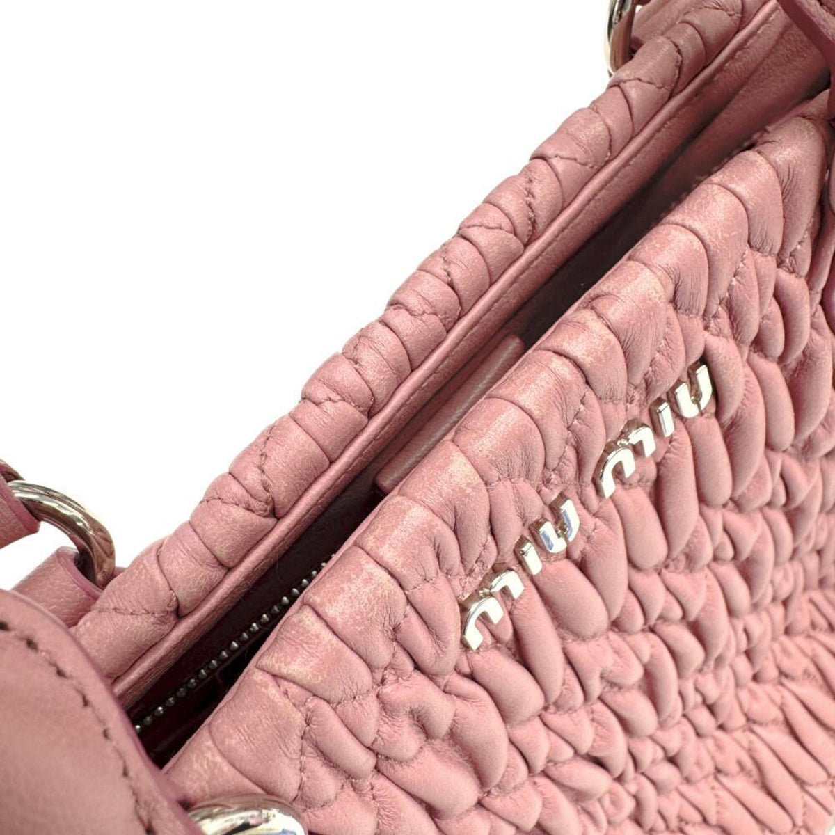 Miu Miu Pink Leather Handbag Shoulder Bag (Pre-Owned)