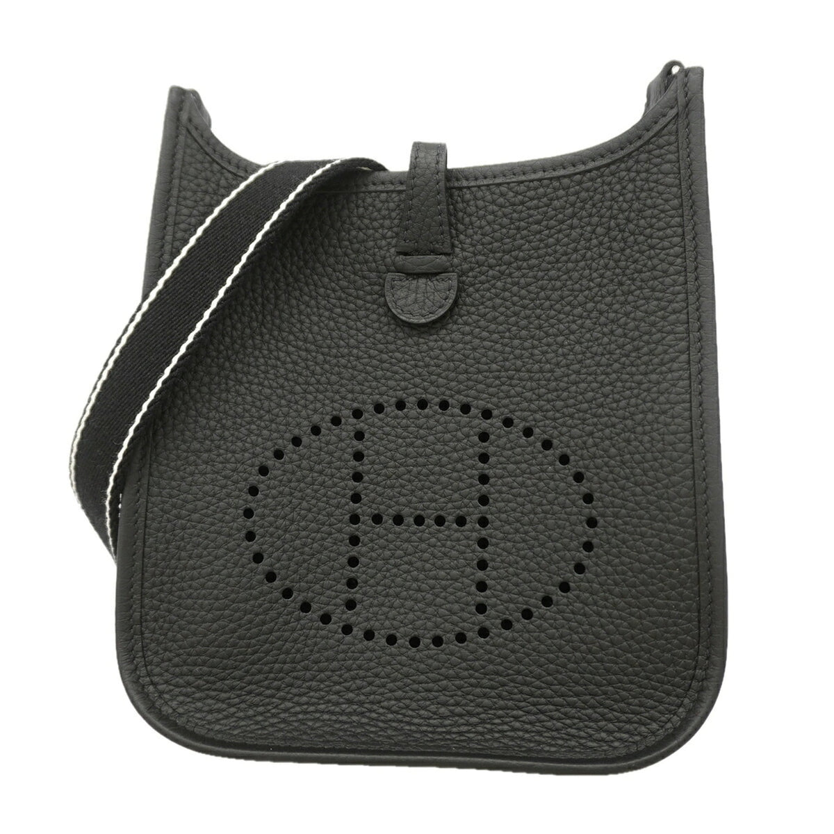 Hermes Black Taurillon Clemence Leather Shoulder Bag (Pre-Owned)