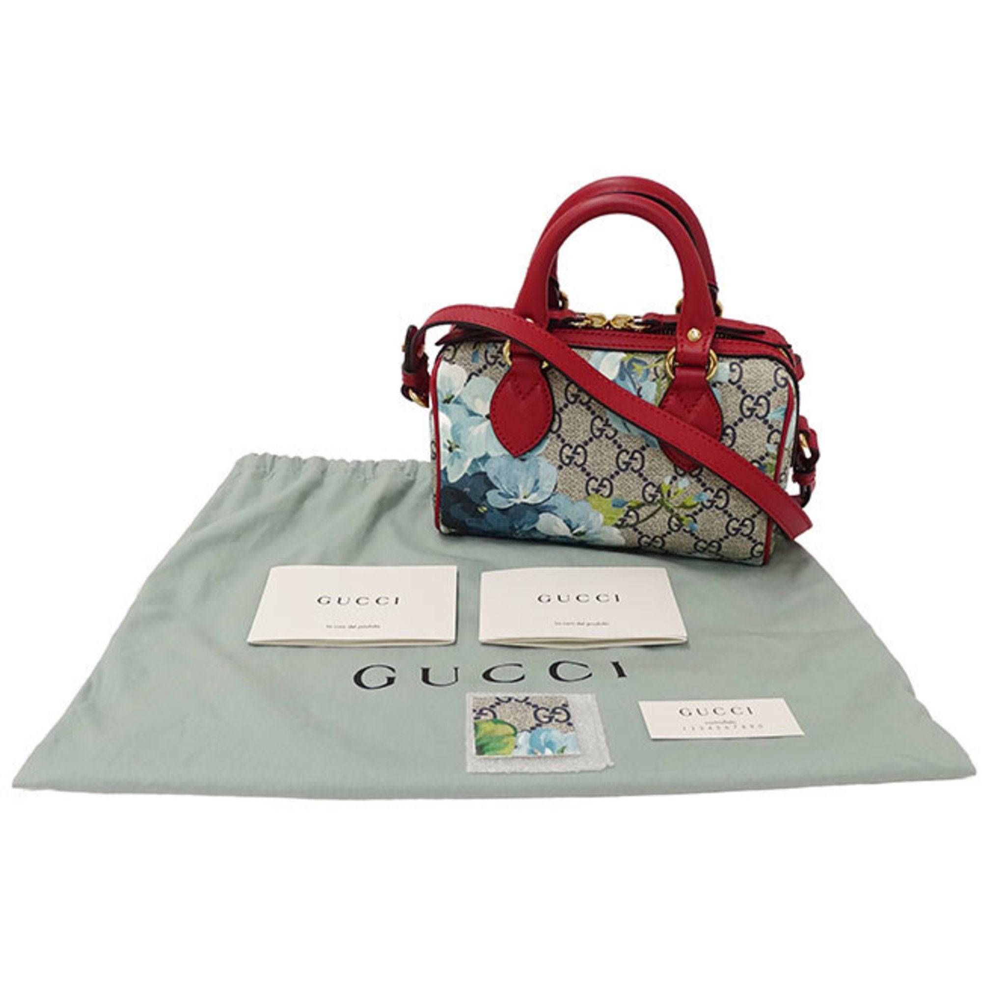 Gucci Blue Red Color Pvc Handbag Shoulder Bag (Pre-Owned)