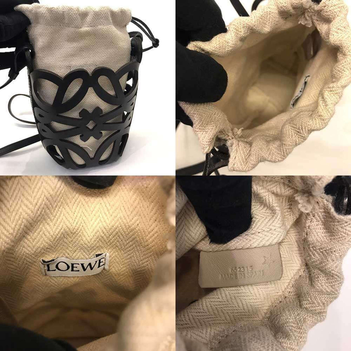 Loewe Black Canvas Leather Shoulder Bag (Pre-Owned)