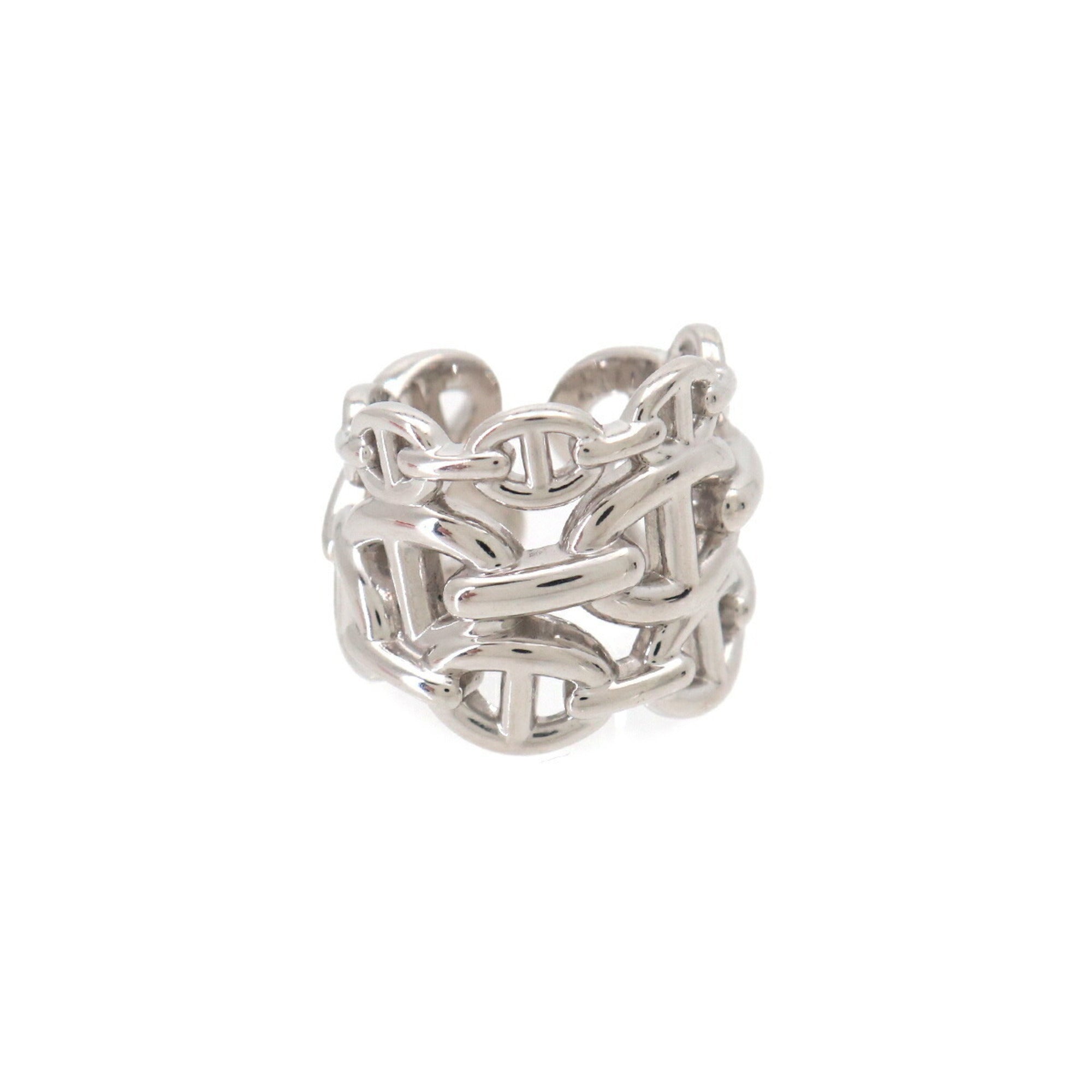 Hermes Silver Silver 925 Band Ring (Pre-Owned)