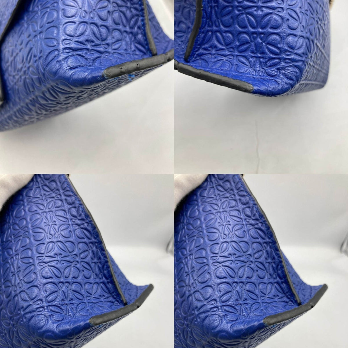 Loewe Avenue Blue Leather Shoulder Bag (Pre-Owned)