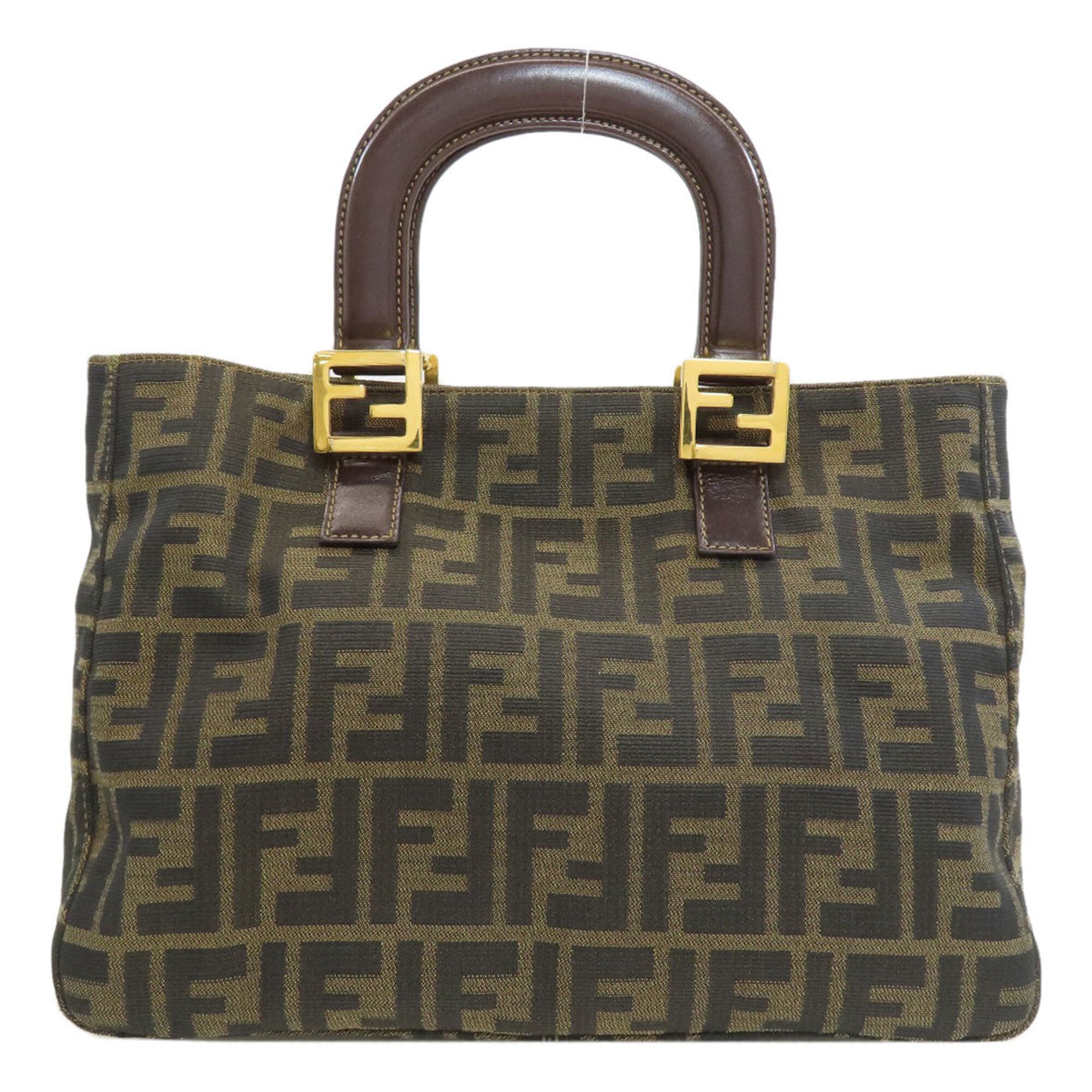 Fendi Zucca Brown Zucca Handbag (Pre-Owned)