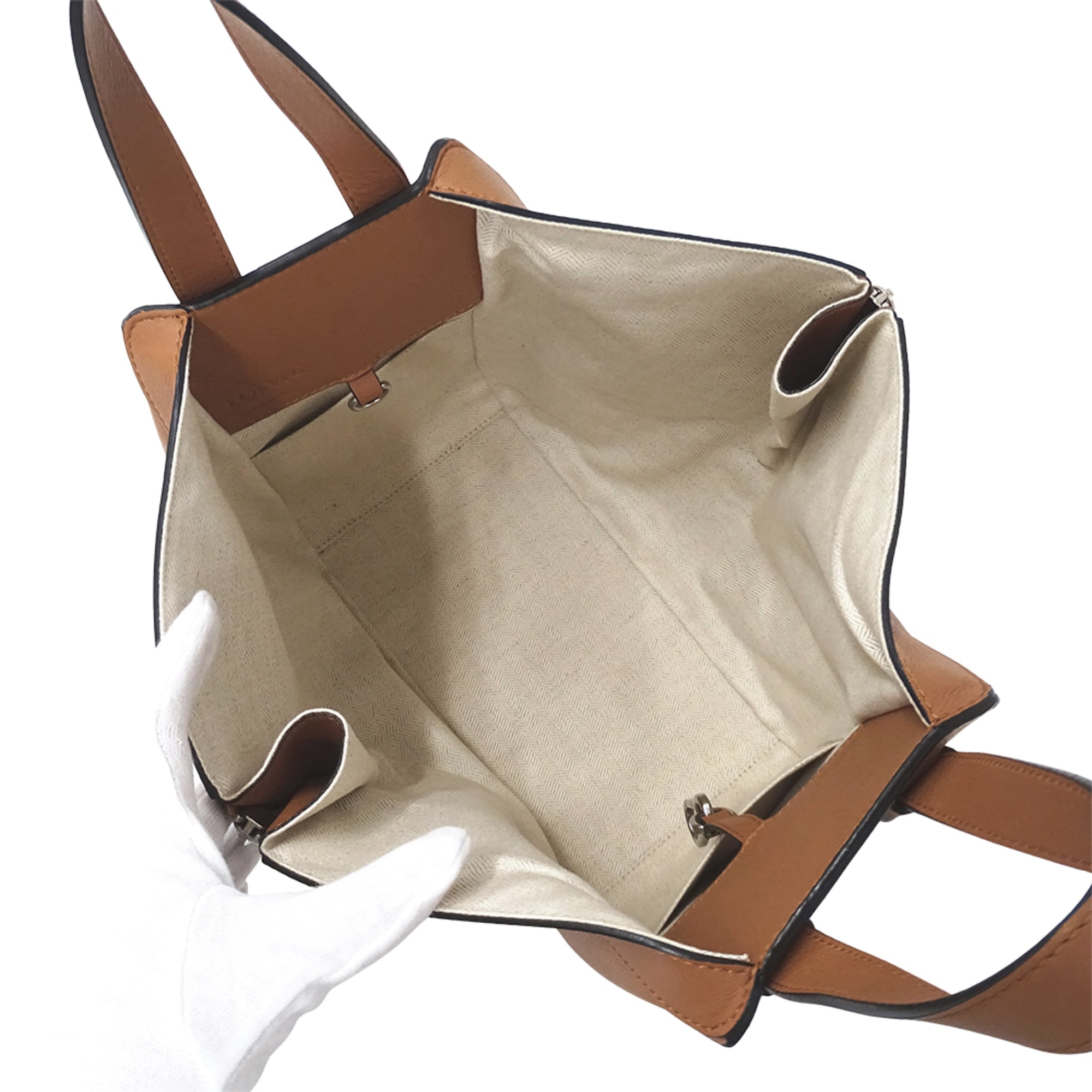 Loewe Black Brown White Leather Handbag Shoulder Bag (Pre-Owned)